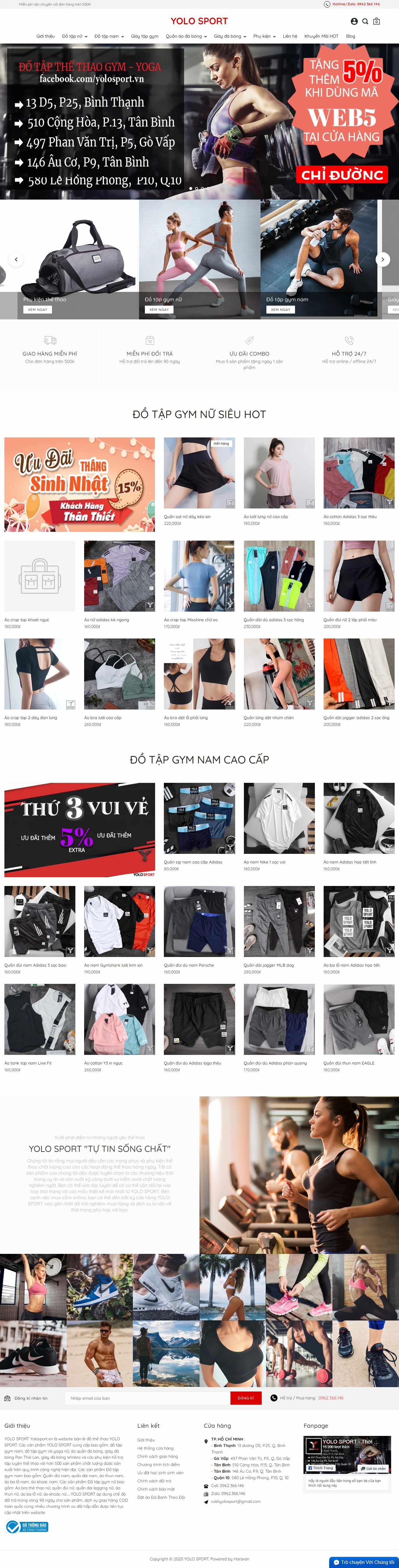 Thiết kế Web đồ thể thao yolosport.vn