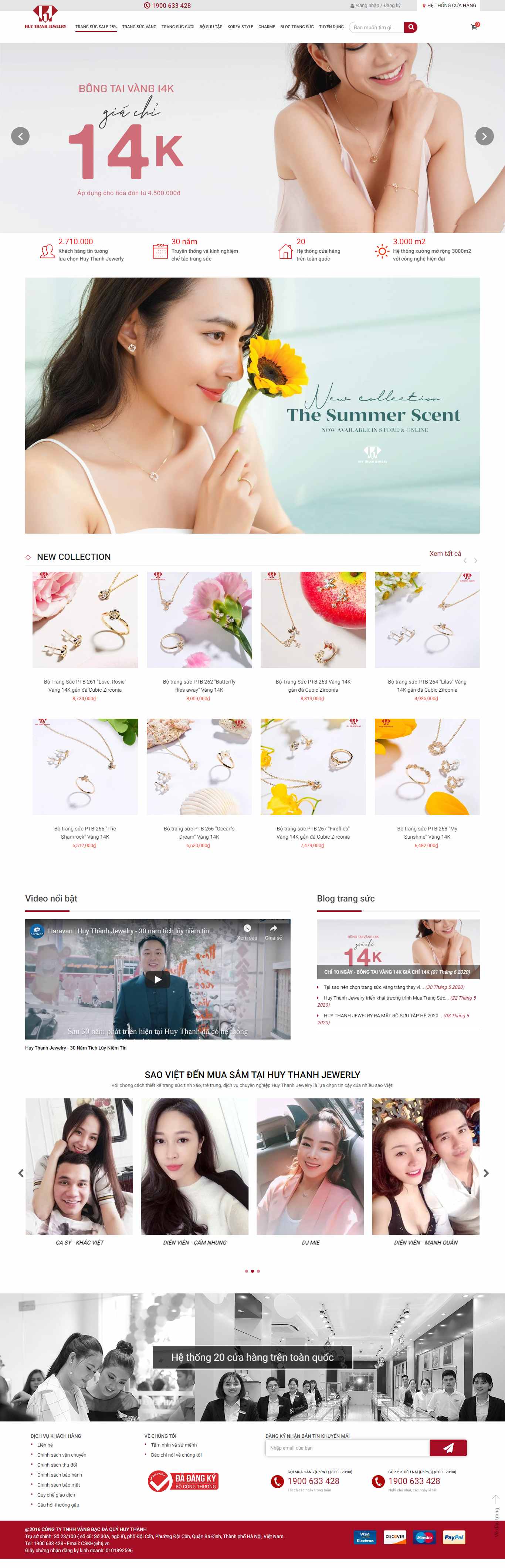 Thiết kế Web đồ trang sức huythanhjewelry.vn