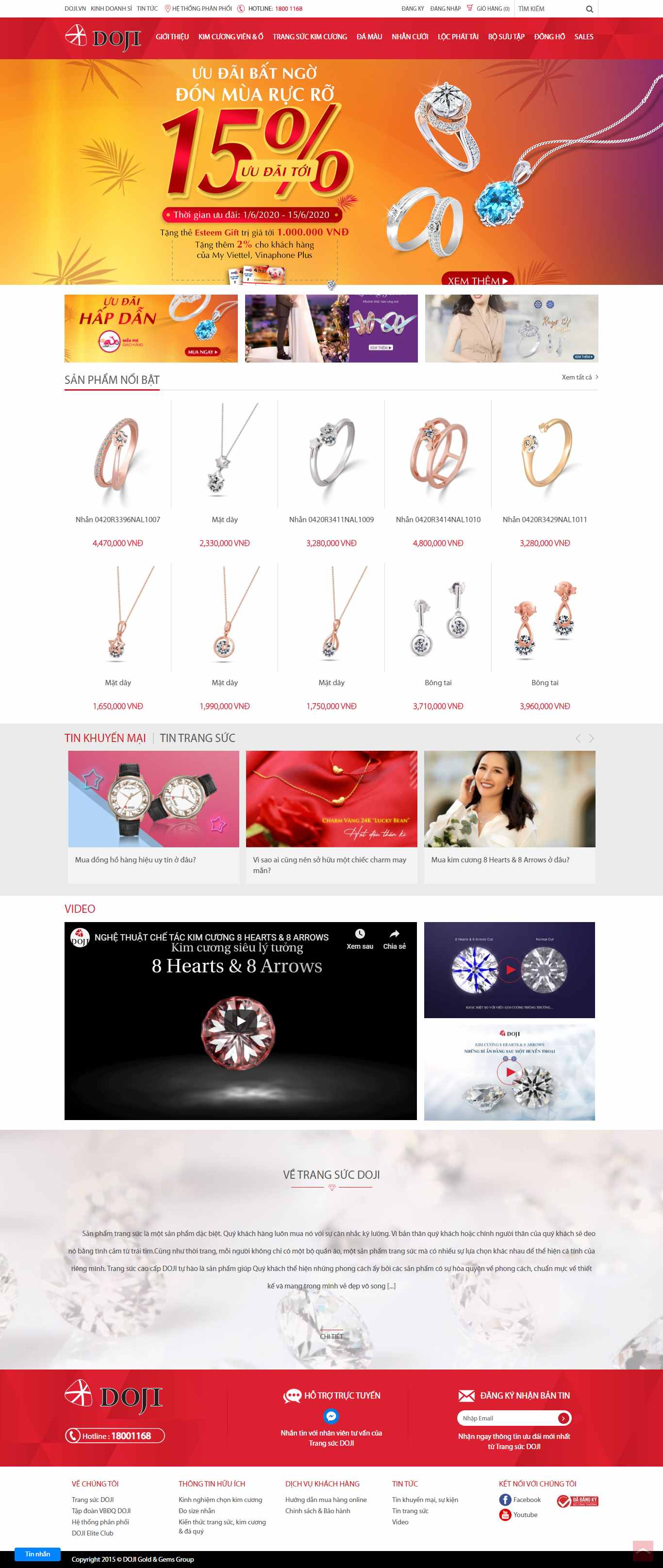Thiết kế Web đồ trang sức trangsuc.doji.vn