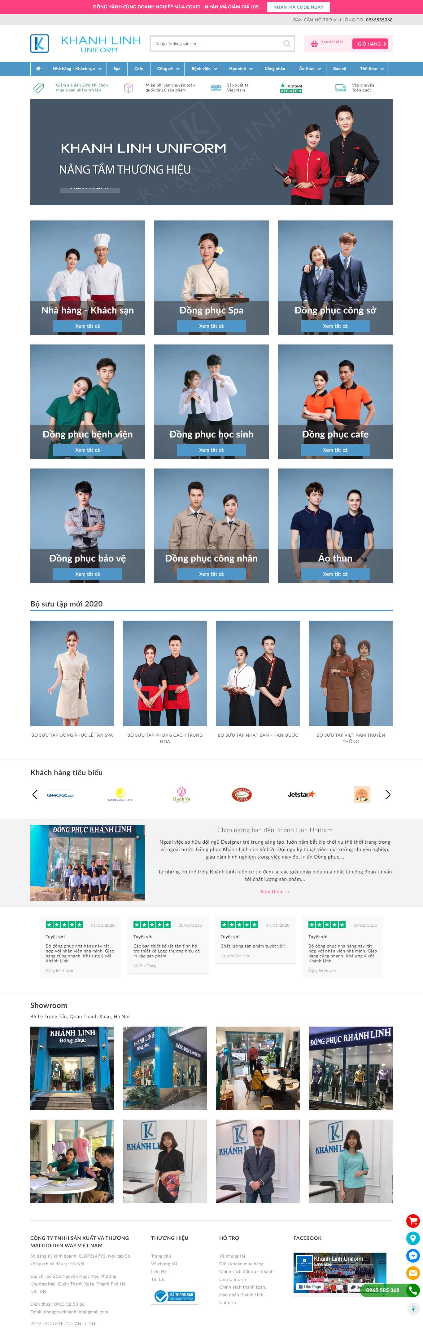 Thiết kế Web đồng phục dongphuckhanhlinh.com