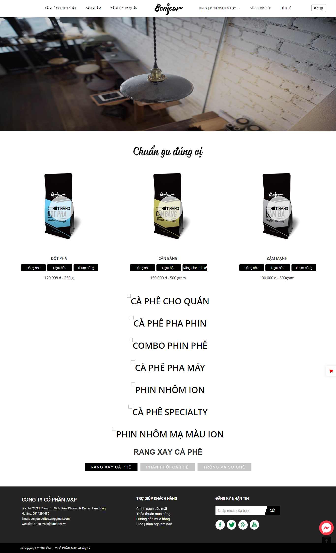 Thiết kế Web Đắk lắk bonjourcoffee.vn