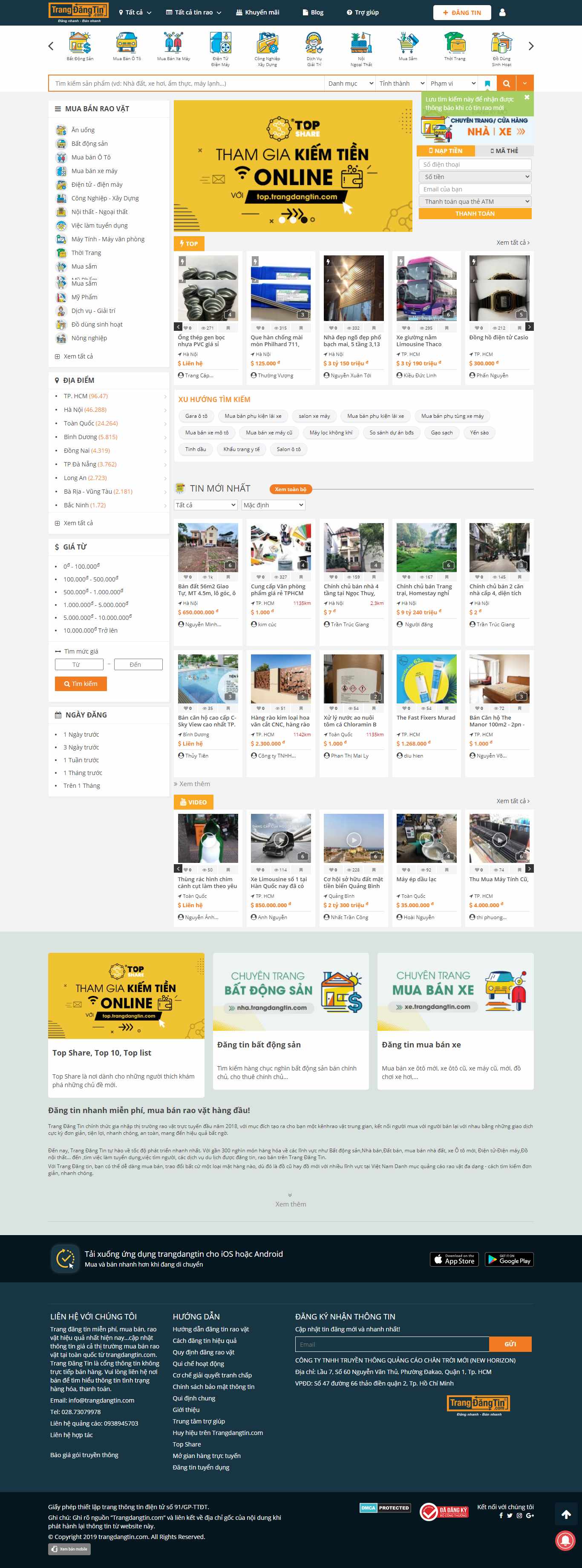 Thiết kế Web đăng tin rao vặt trangdangtin.com