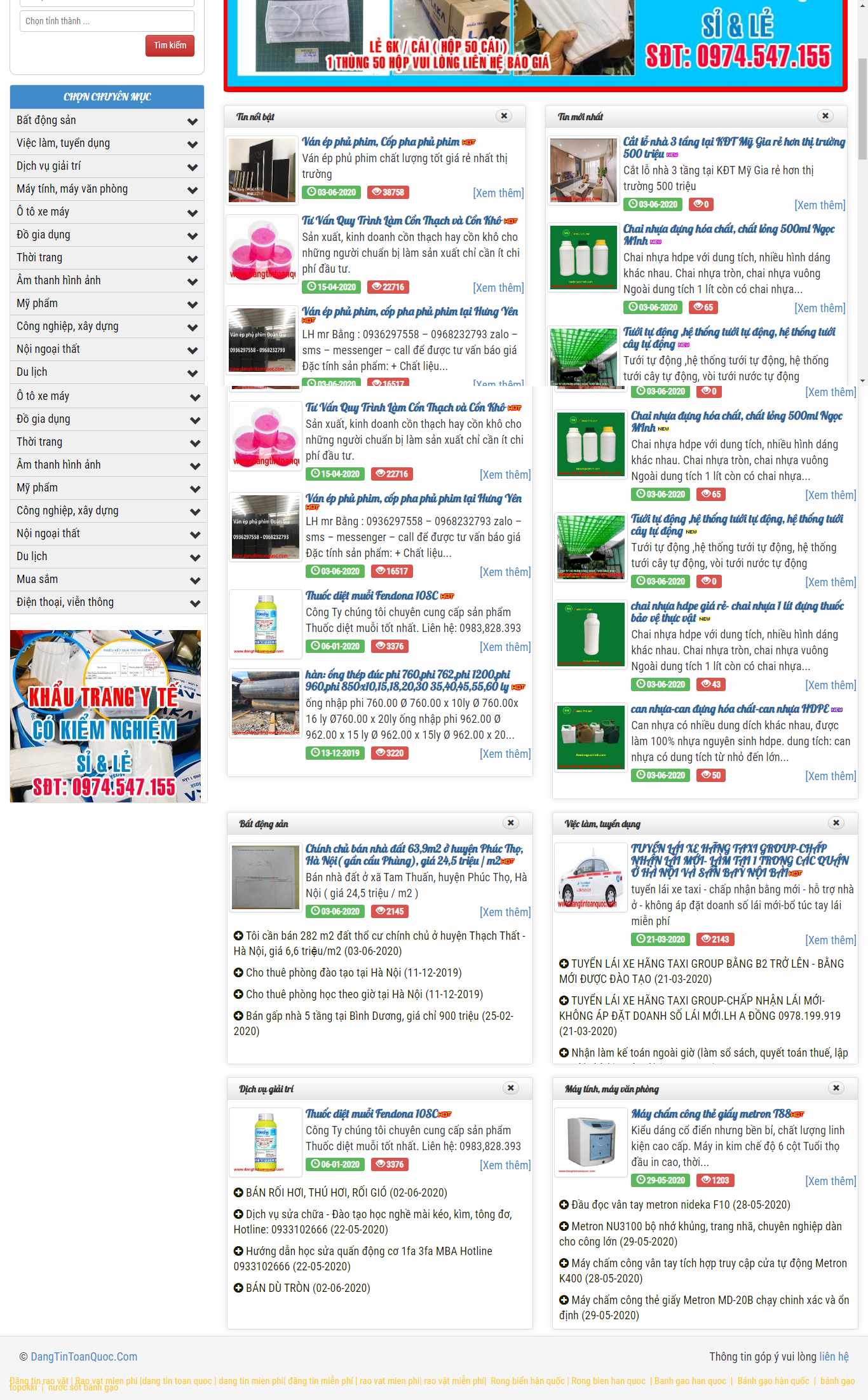 Thiết kế Web đăng tin rao vặt dangtintoanquoc.com