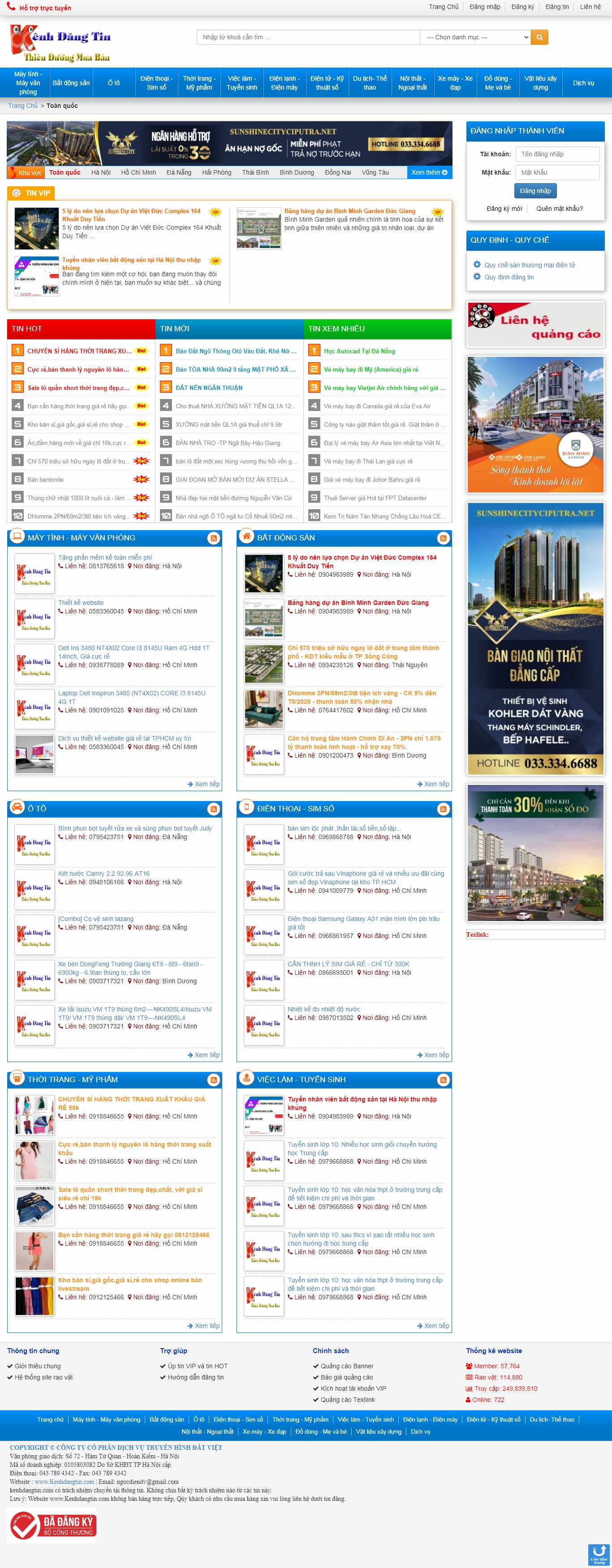 Thiết kế Web đăng tin rao vặt kenhdangtin.com