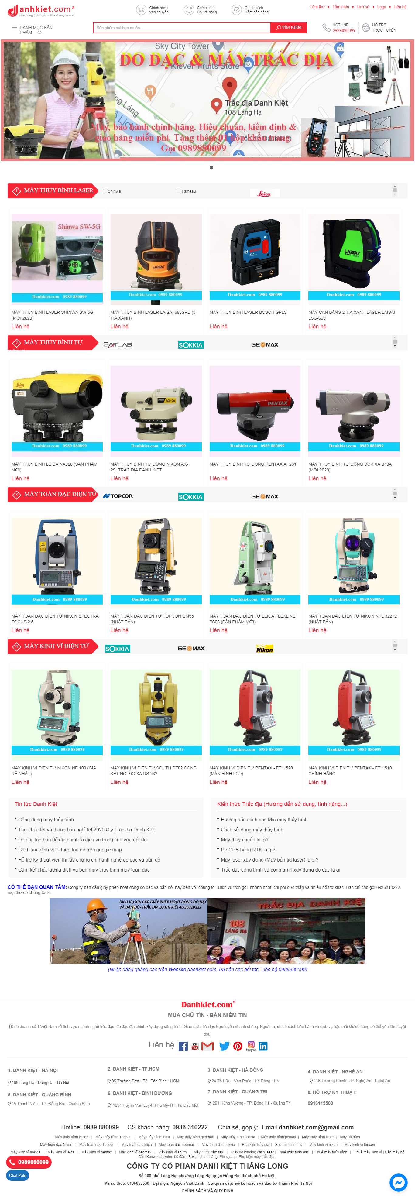 Thiết kế Web đồ trắc địa danhkiet.com