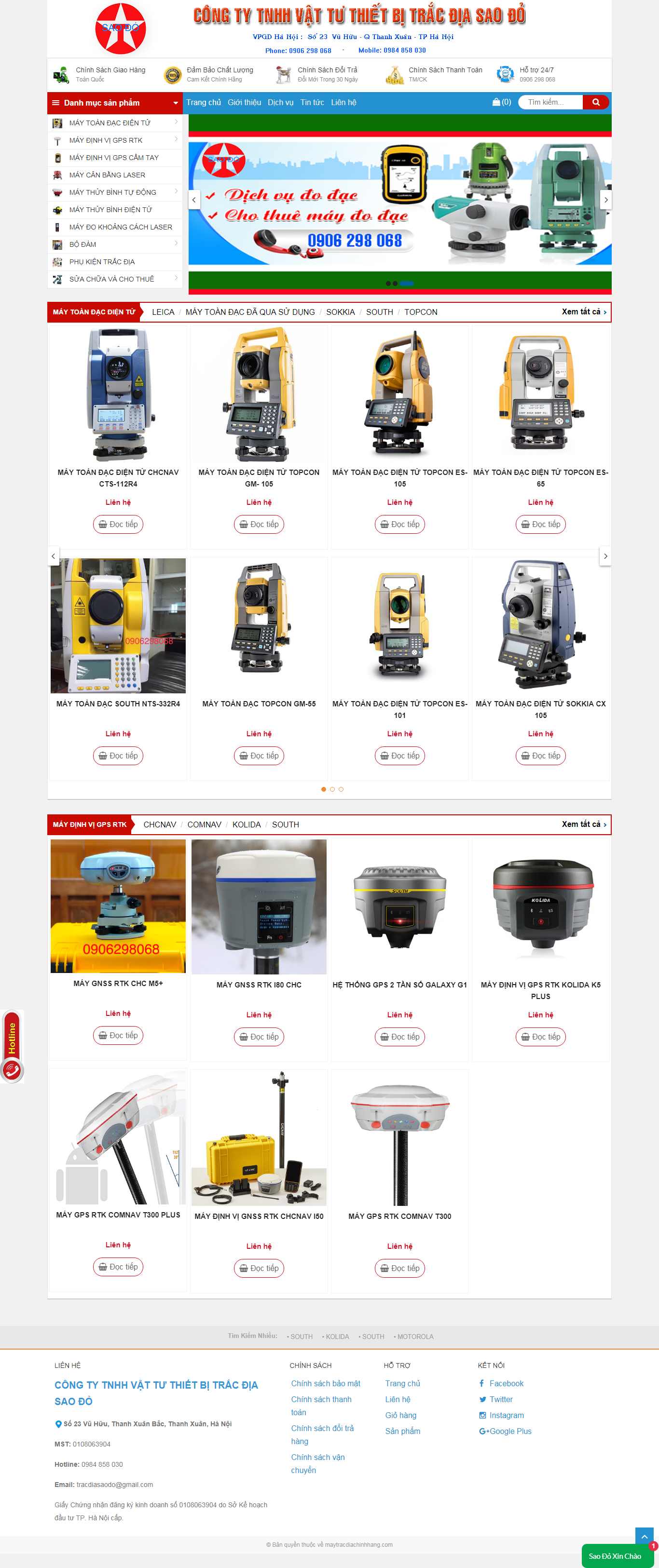 Thiết kế Web đồ trắc địa maytracdiachinhhang.com