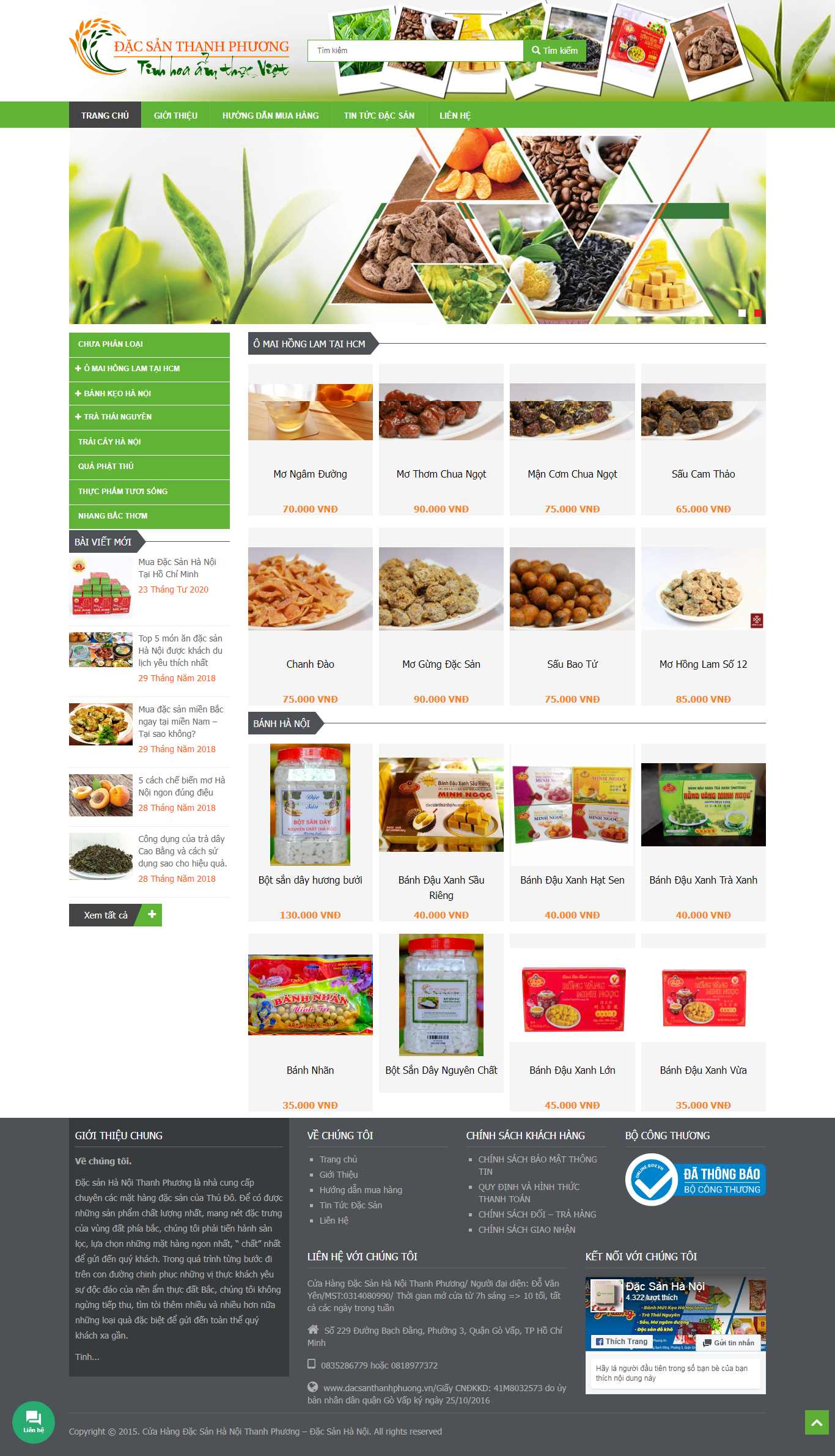 Thiết kế Web đặc sản dacsanthanhphuong.vn