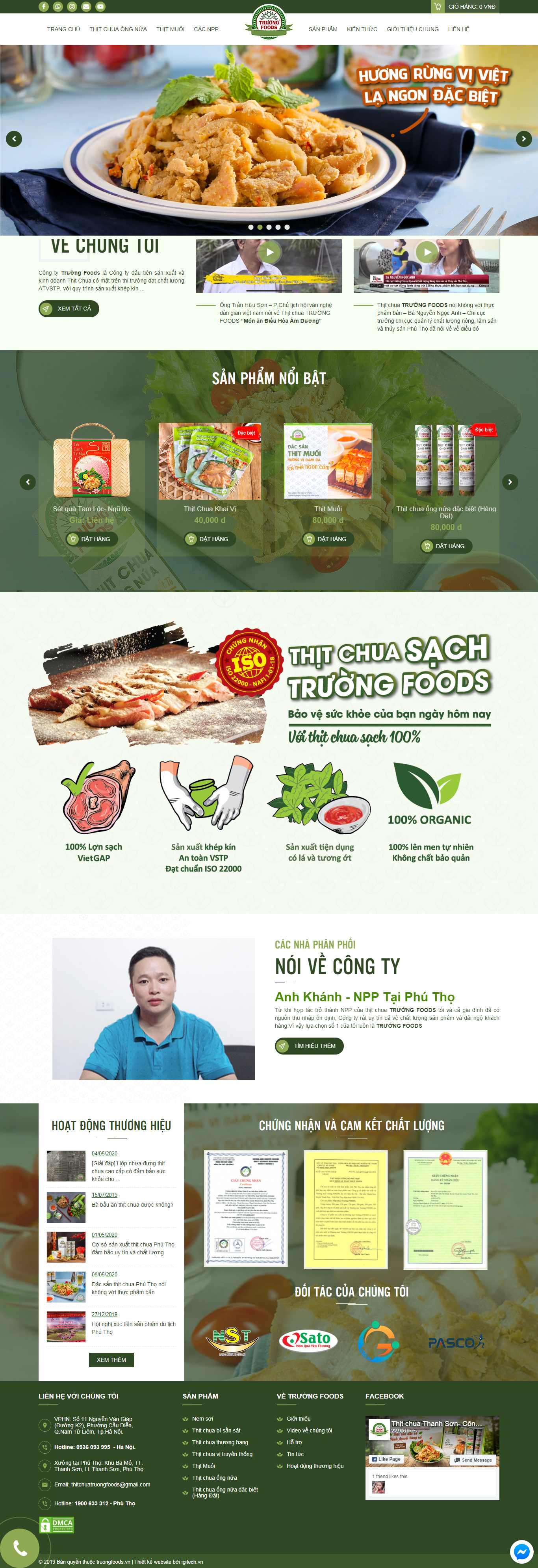 Thiết kế Web đặc sản truongfoods.vn