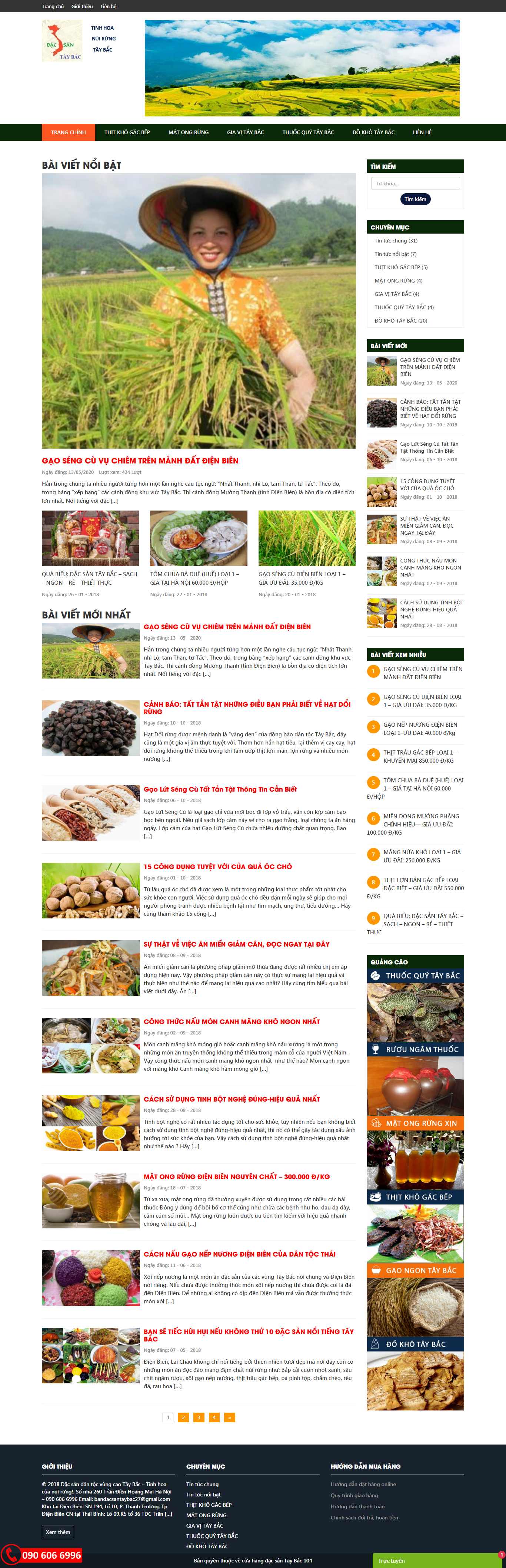 Thiết kế Web đặc sản bandacsantaybac.com