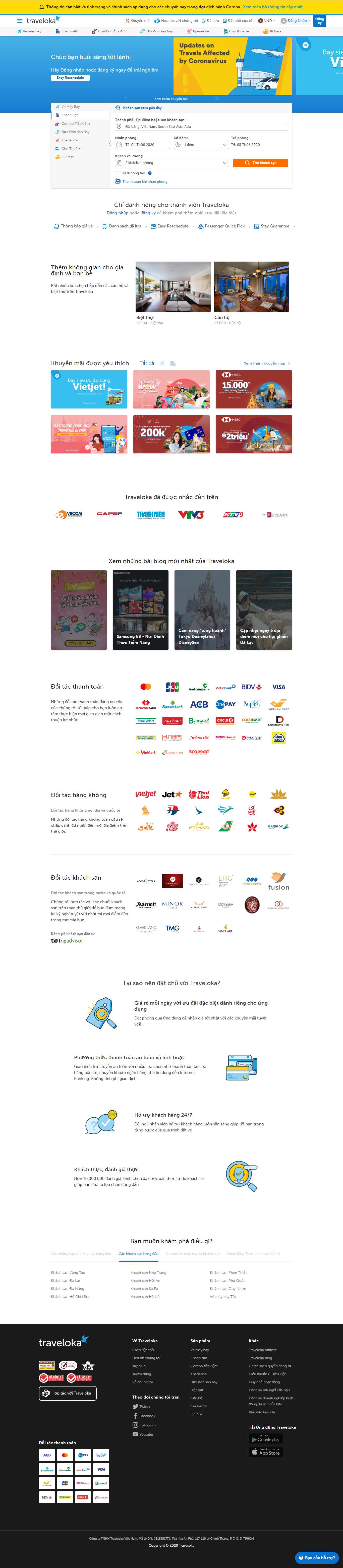 Thiết kế Web đặt phòng khách sạn traveloka.com