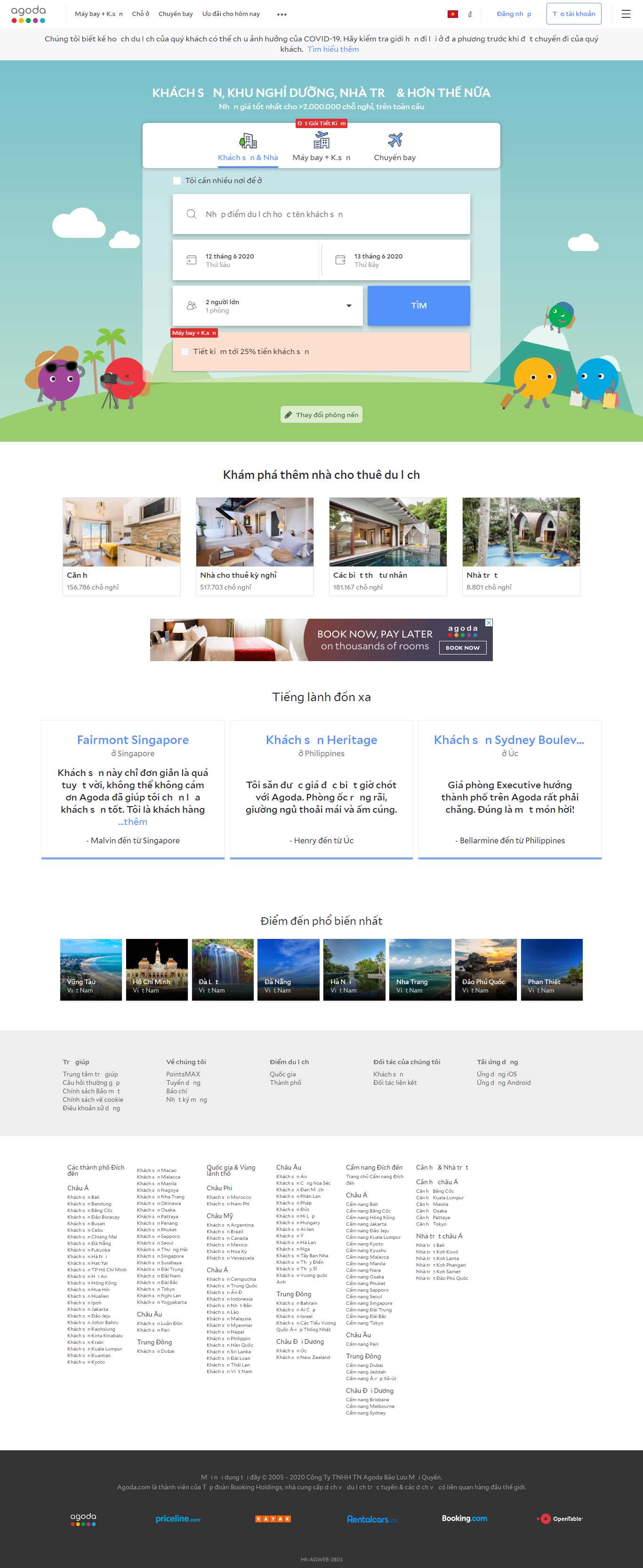 Thiết kế Web đặt phòng khách sạn agoda.com