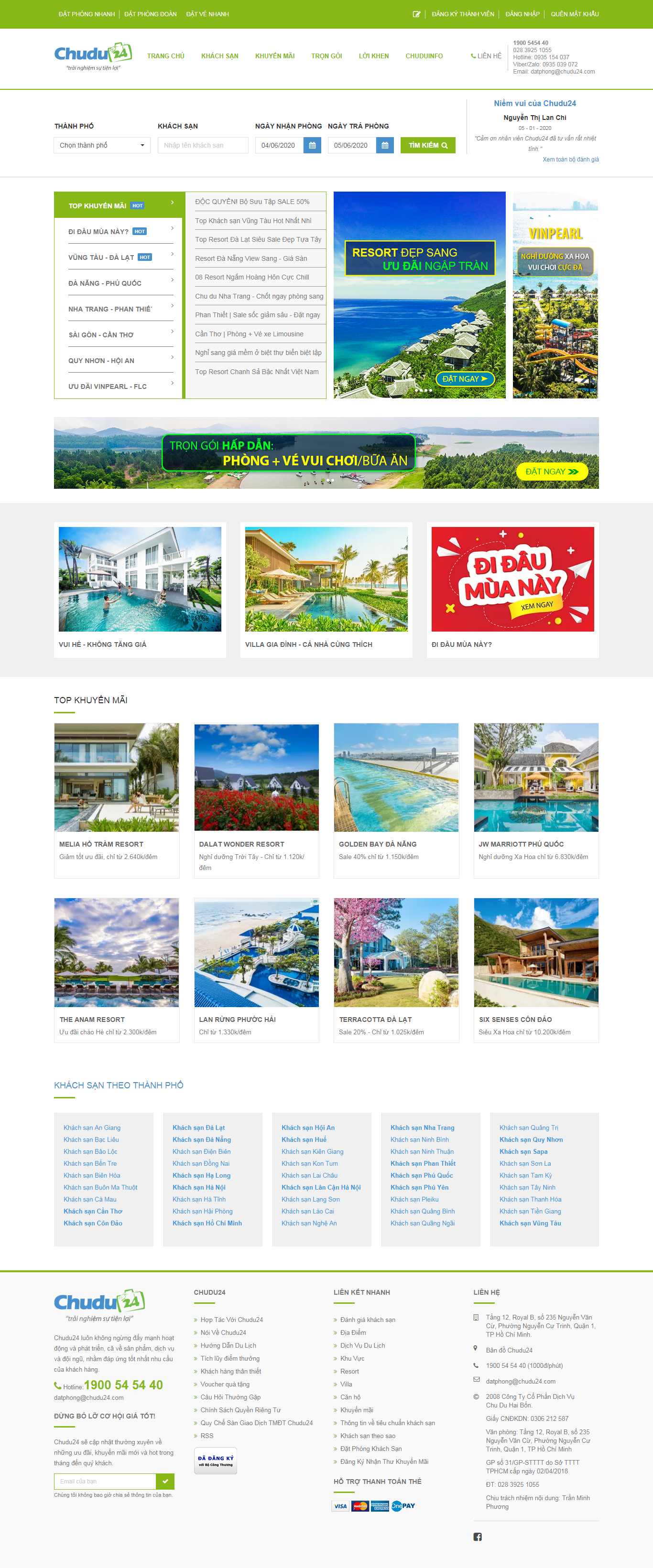 Thiết kế Web đặt phòng khách sạn chudu24.com