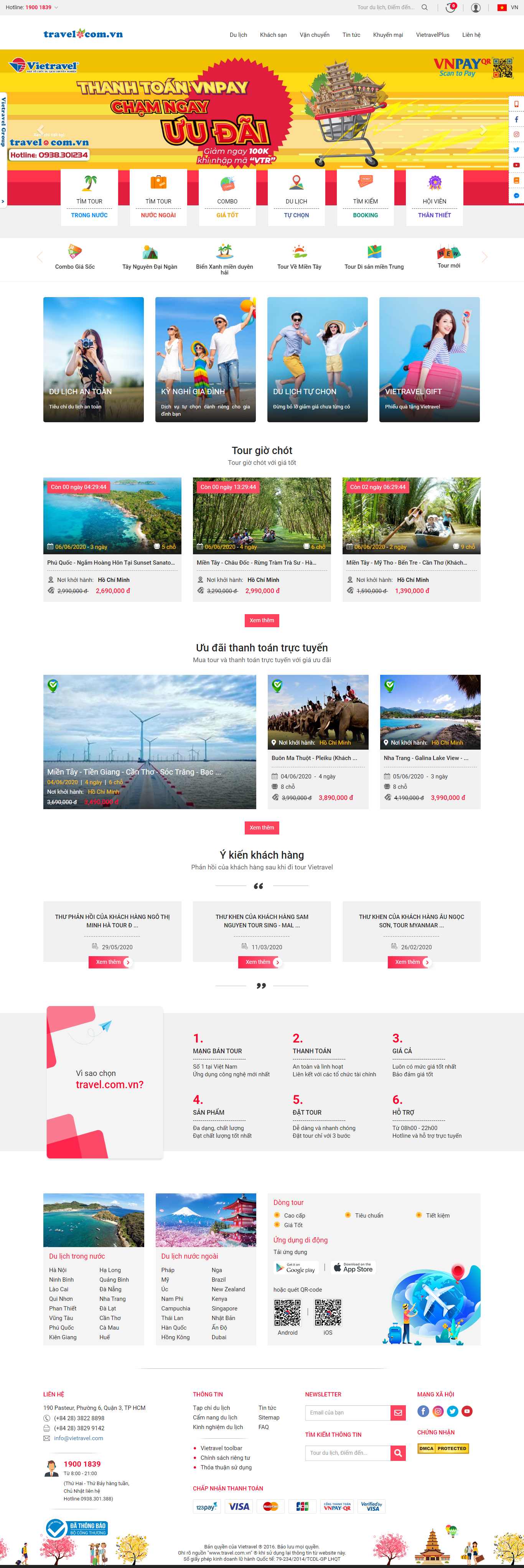 Thiết kế Web đặt tour travel.com.vn