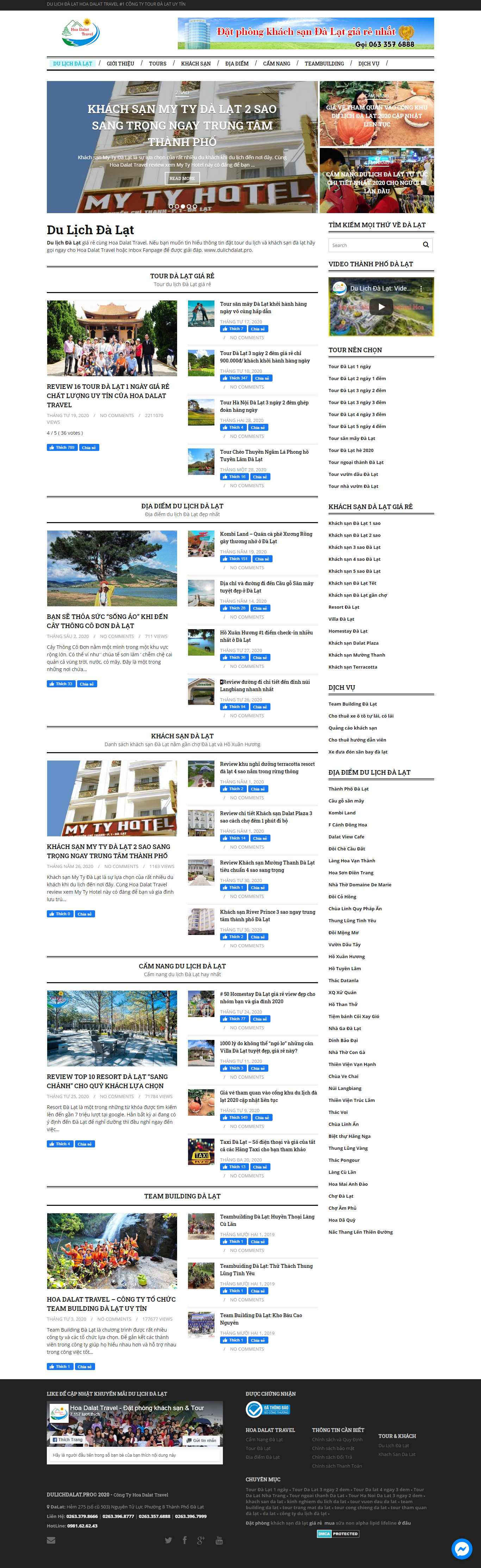Thiết kế Web đặt tour dulichdalat.pro