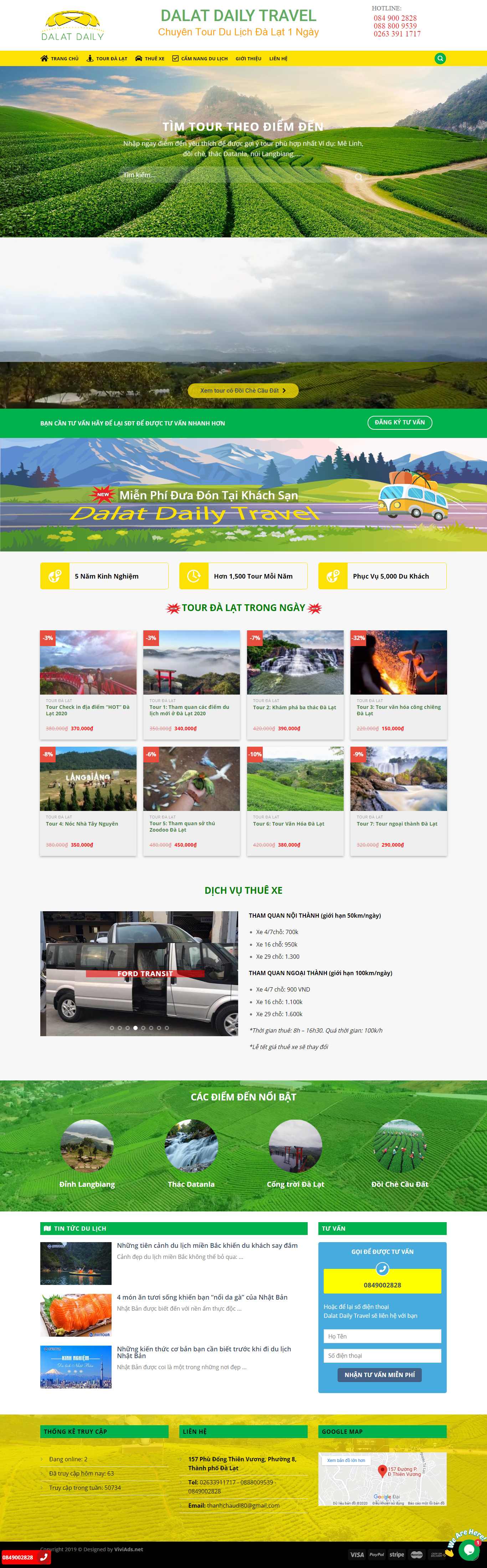 Thiết kế Web đặt tour dalatdaily.com