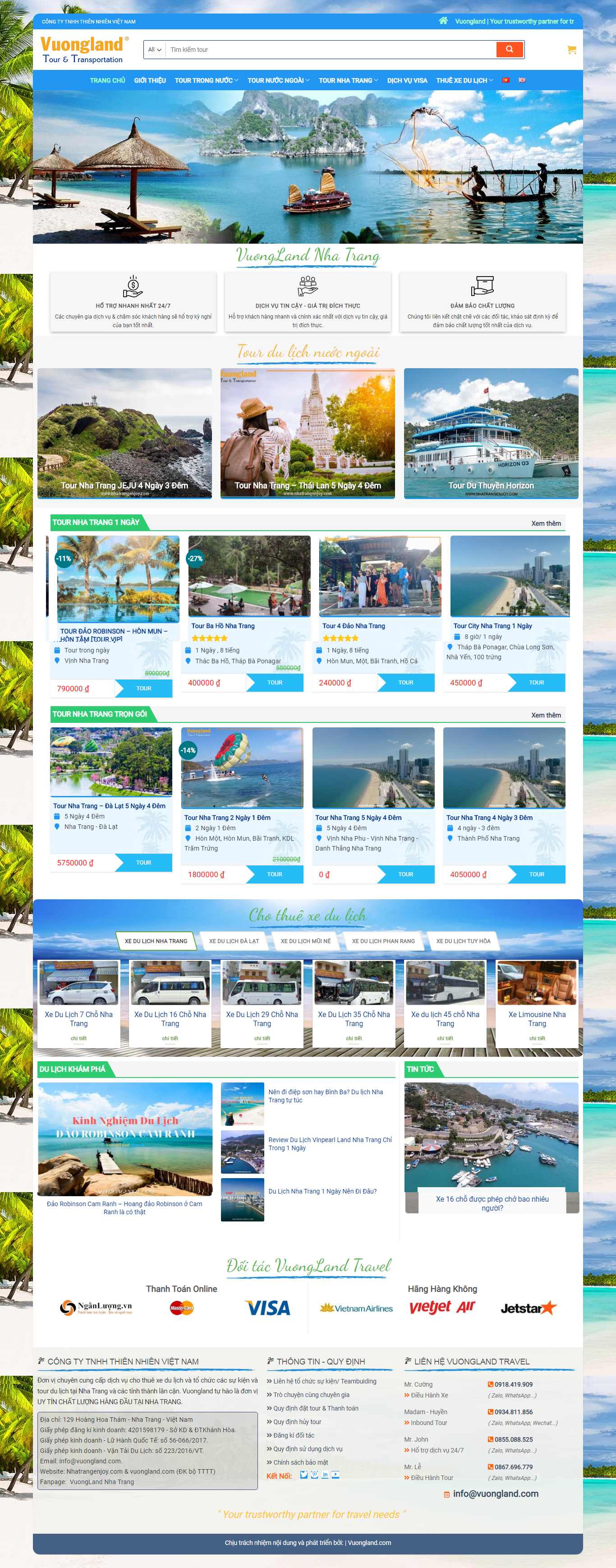 Thiết kế Web đặt tour nhatrangenjoy.com