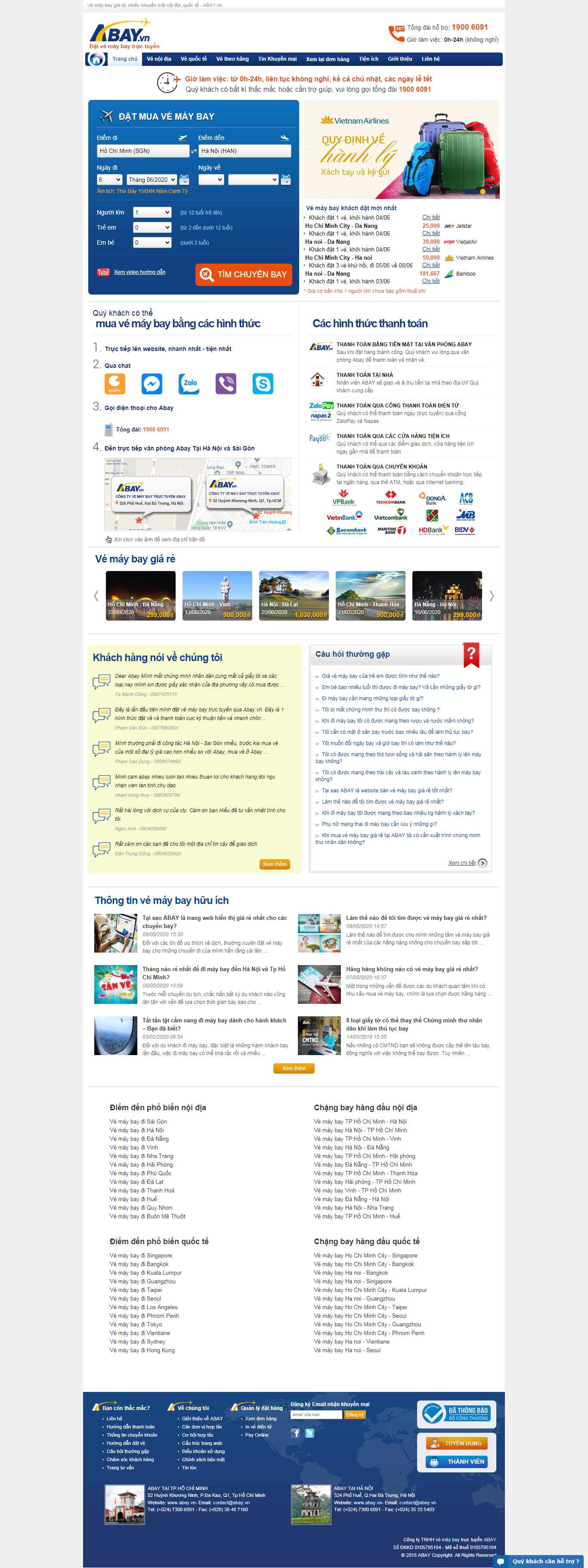 Thiết kế Web đặt vé máy bay abay.vn