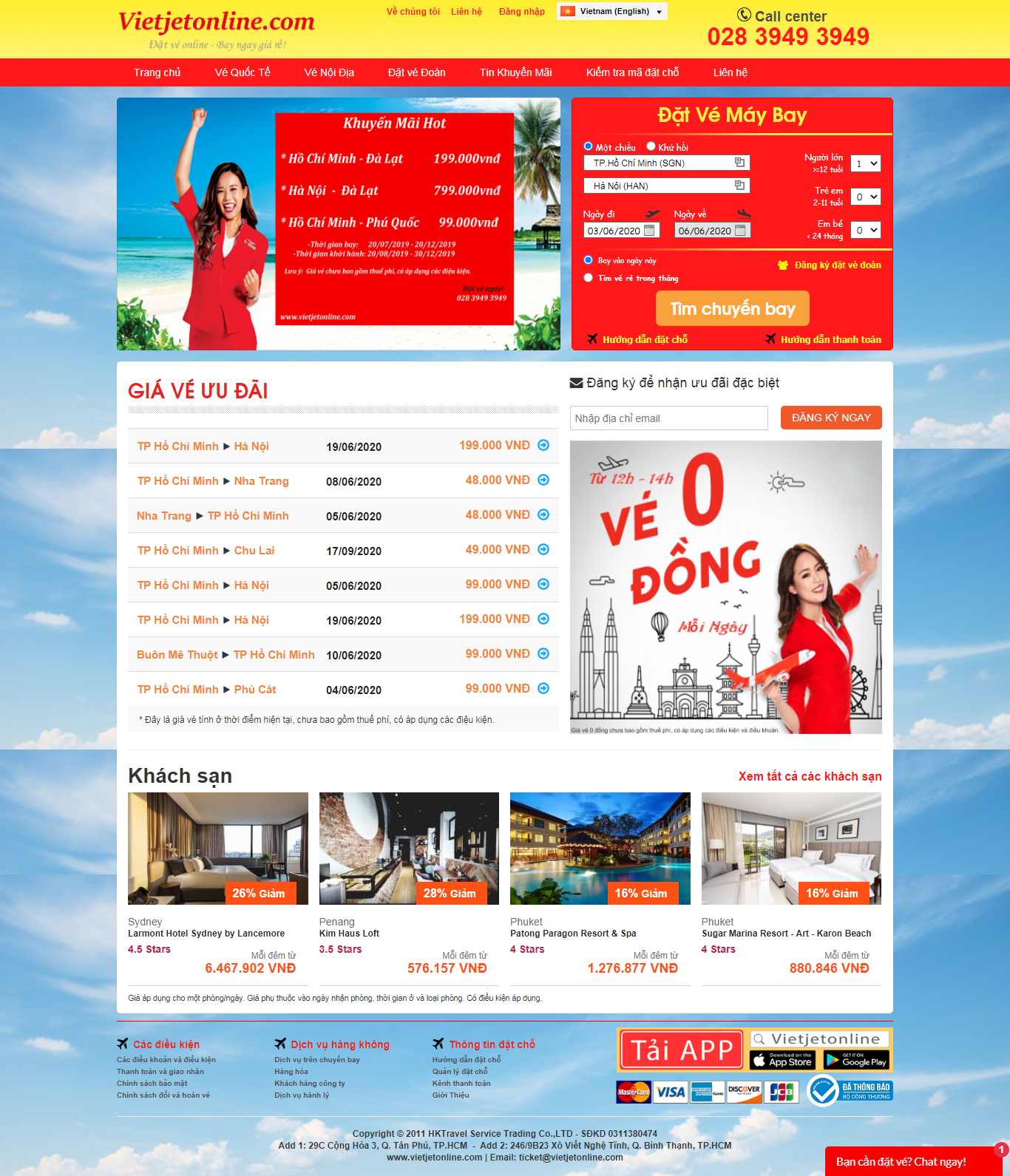 Thiết kế Web đặt vé máy bay vietjetonline.com