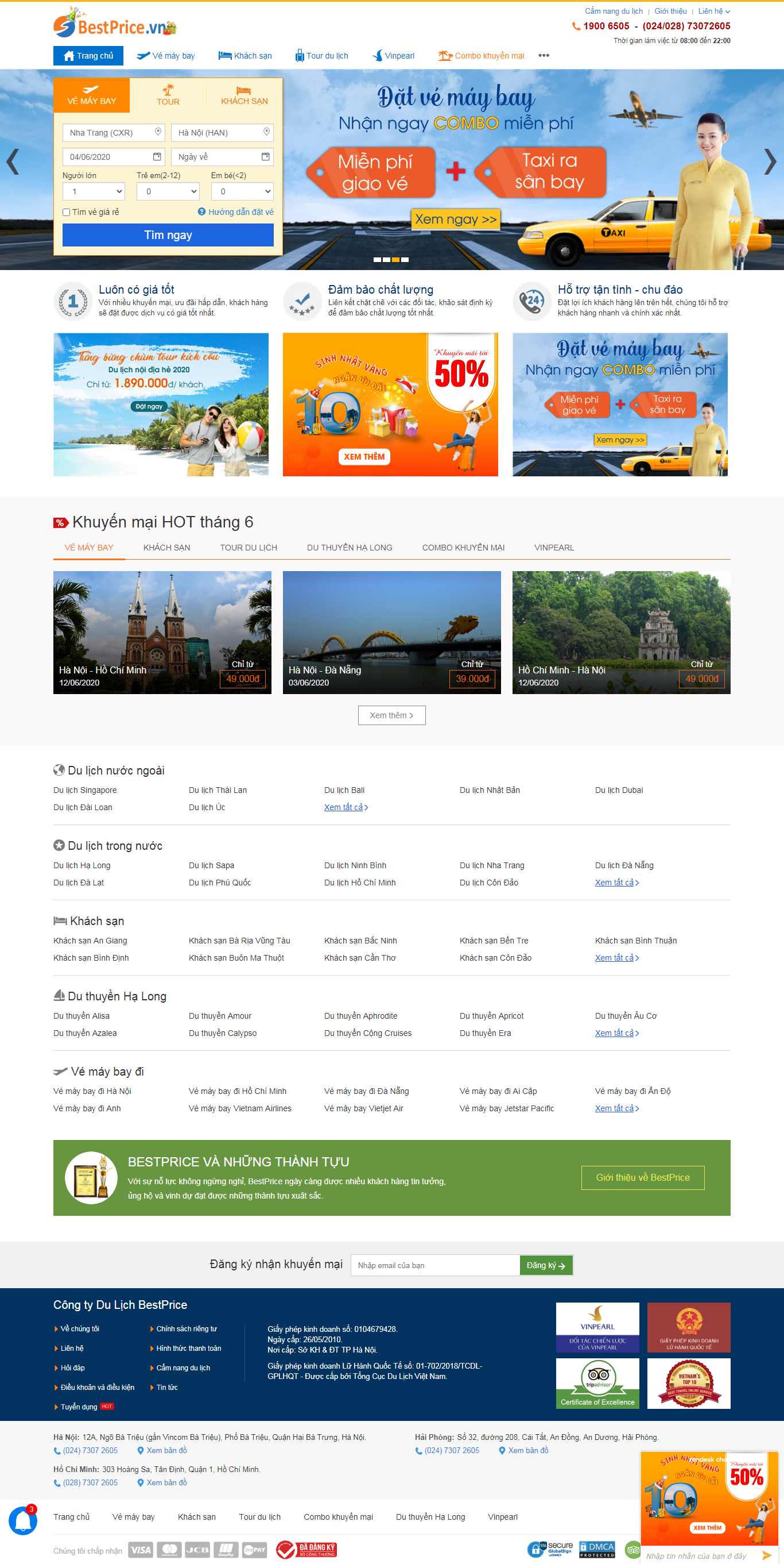 Thiết kế Web đặt vé máy bay bestprice.vn