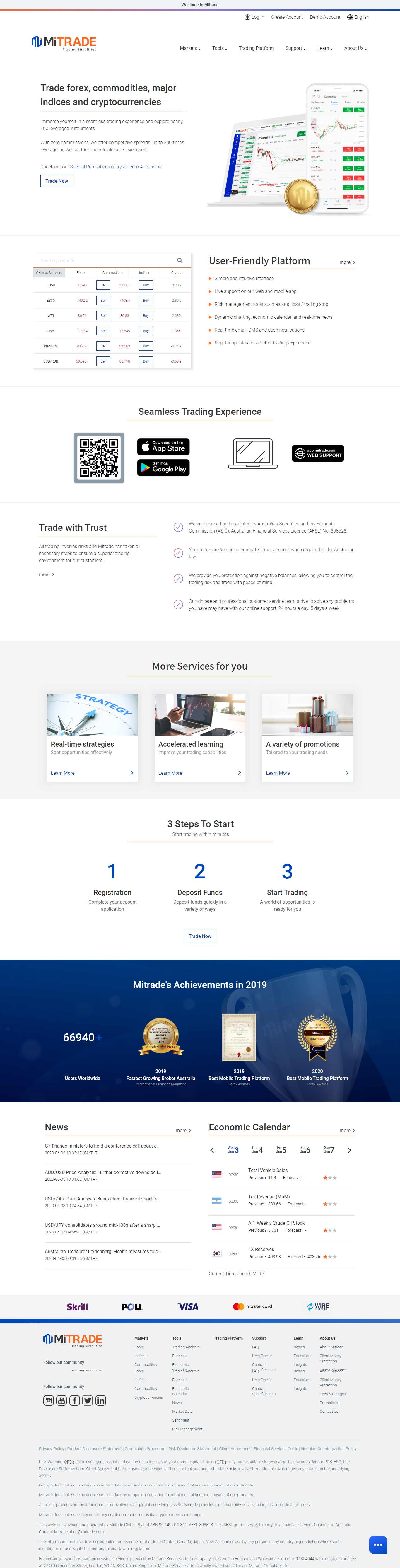 Thiết kế Web đầu tư mitrade.com