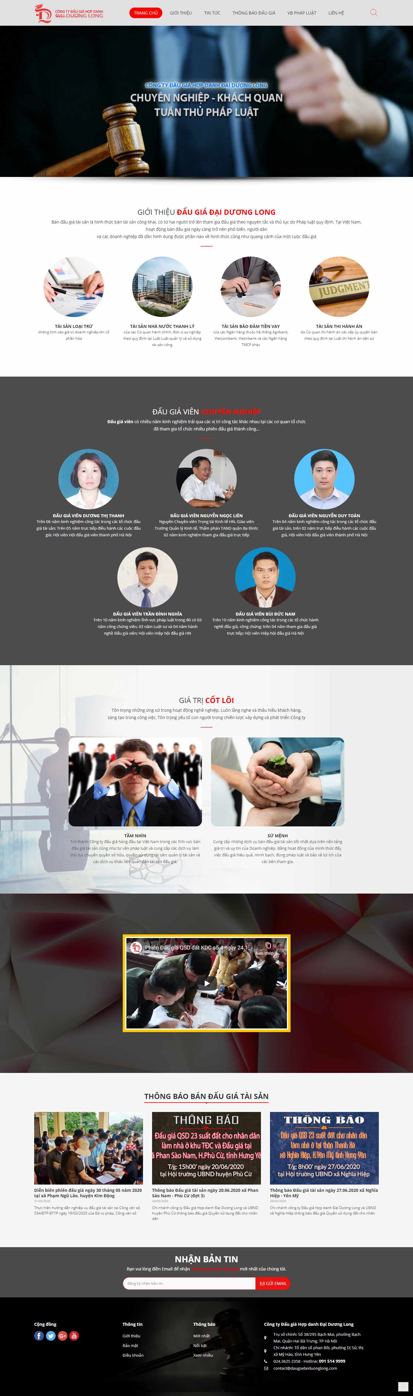 Thiết kế Web đấu giá daugiadaiduonglong.com