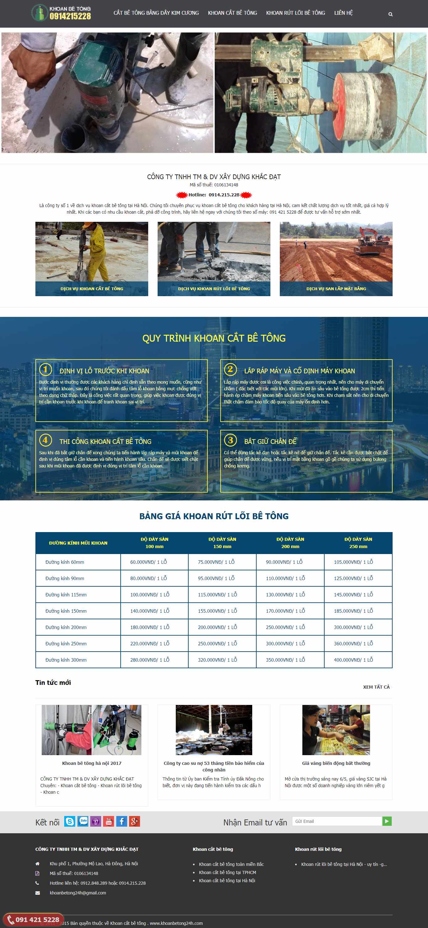 Thiết kế Web hà nam khoanbetong24h.com