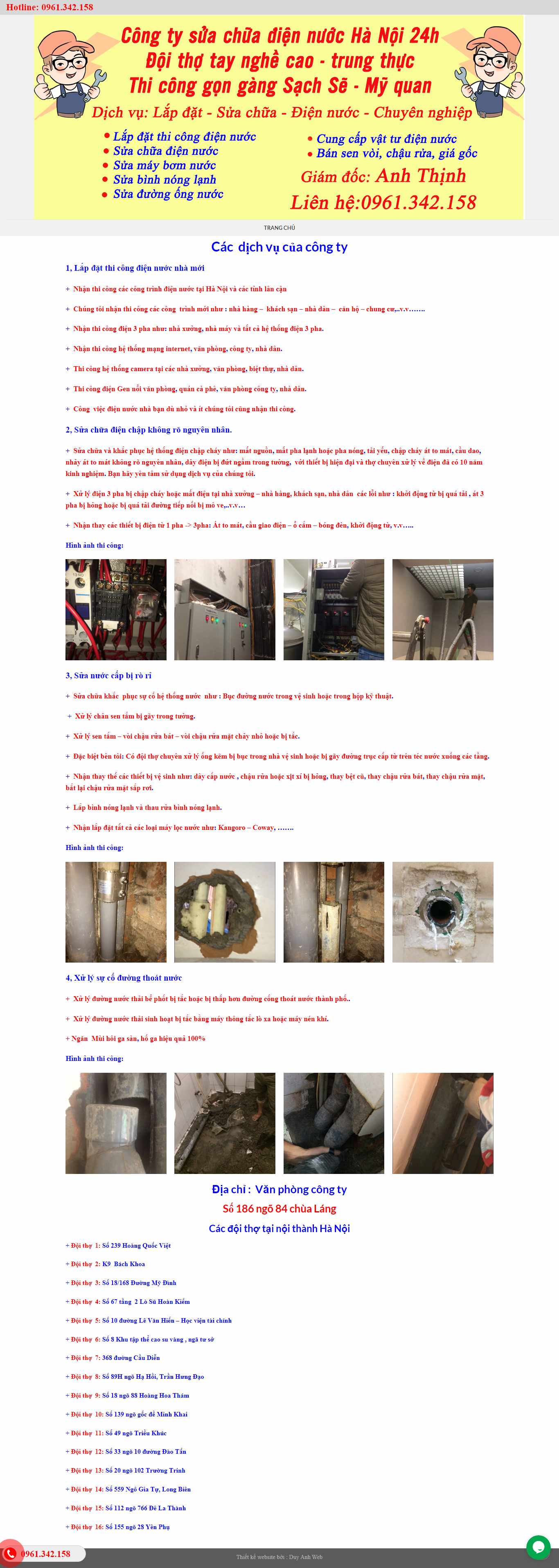 Thiết kế Web hà nội suadiennuochanoi24h.net