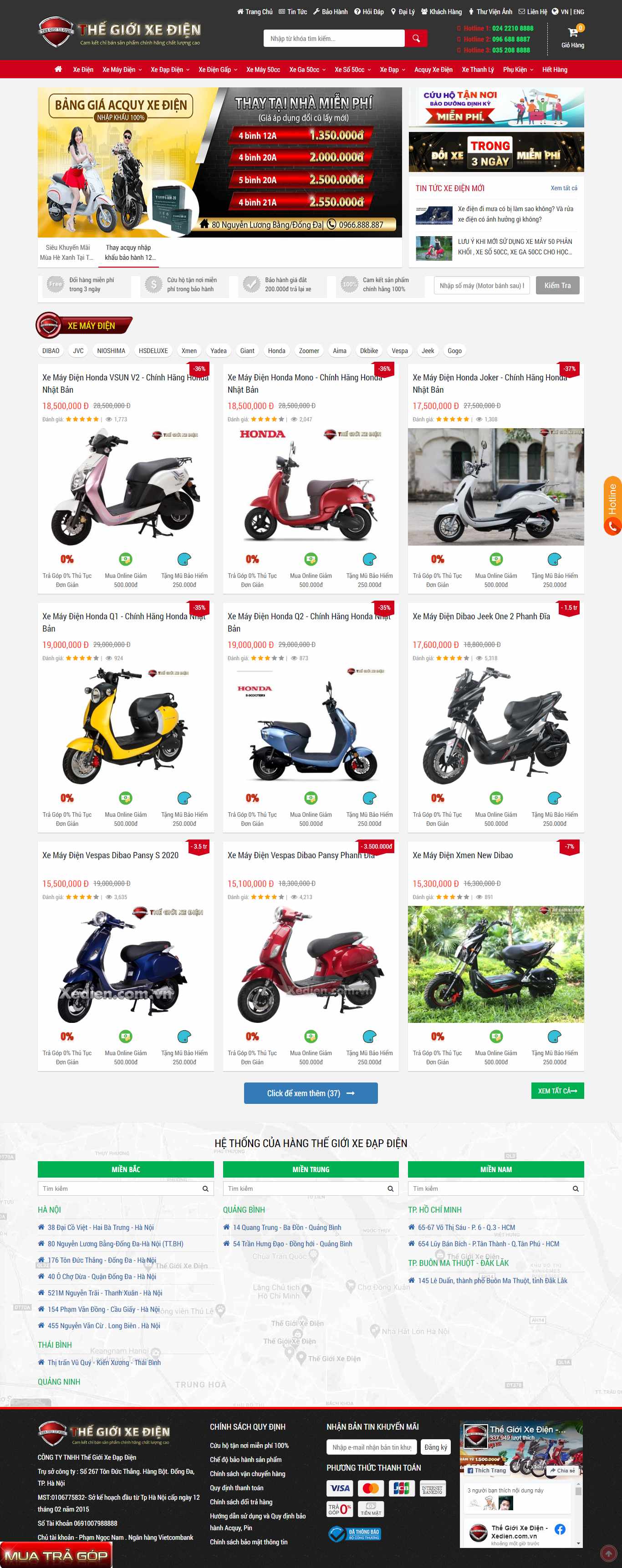 Thiết kế Web hà tĩnh thegioixedien.com.vn