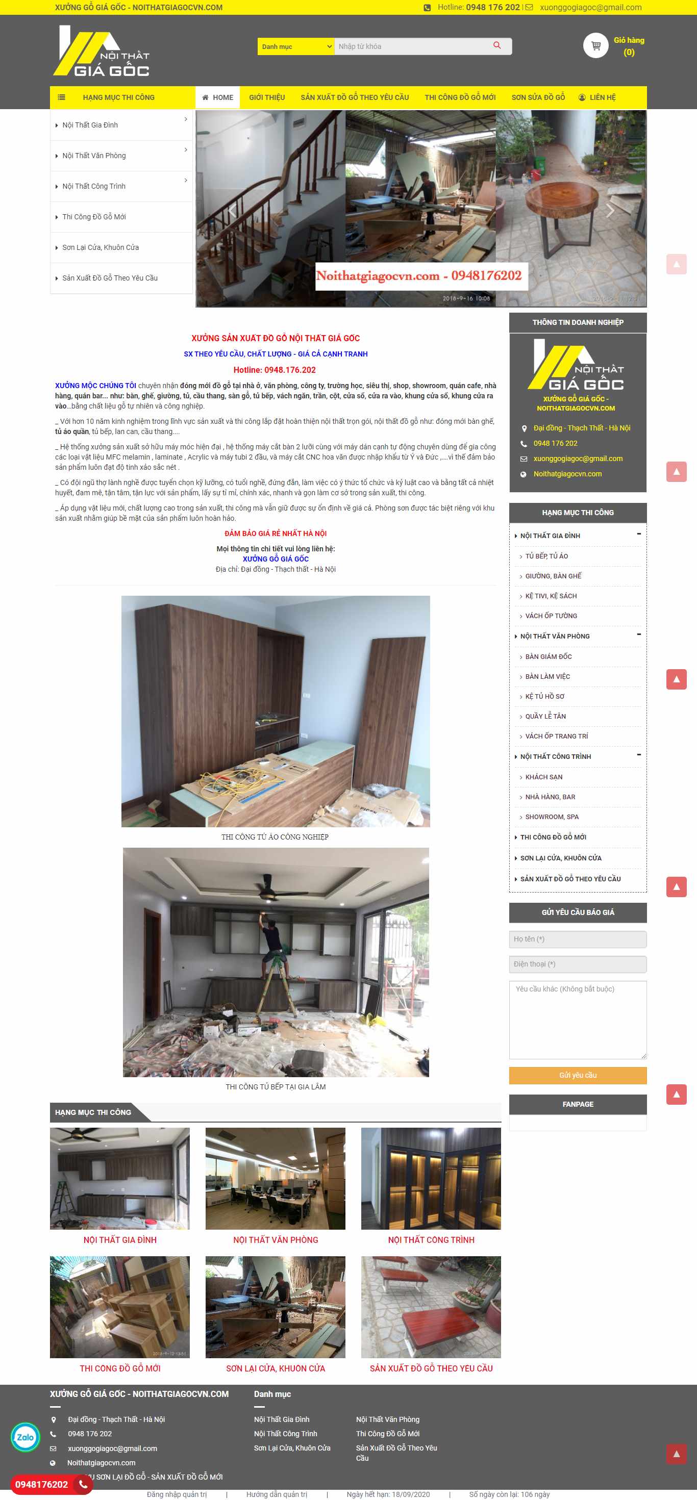 Thiết kế Web hà tĩnh noithatgiagocvn.com