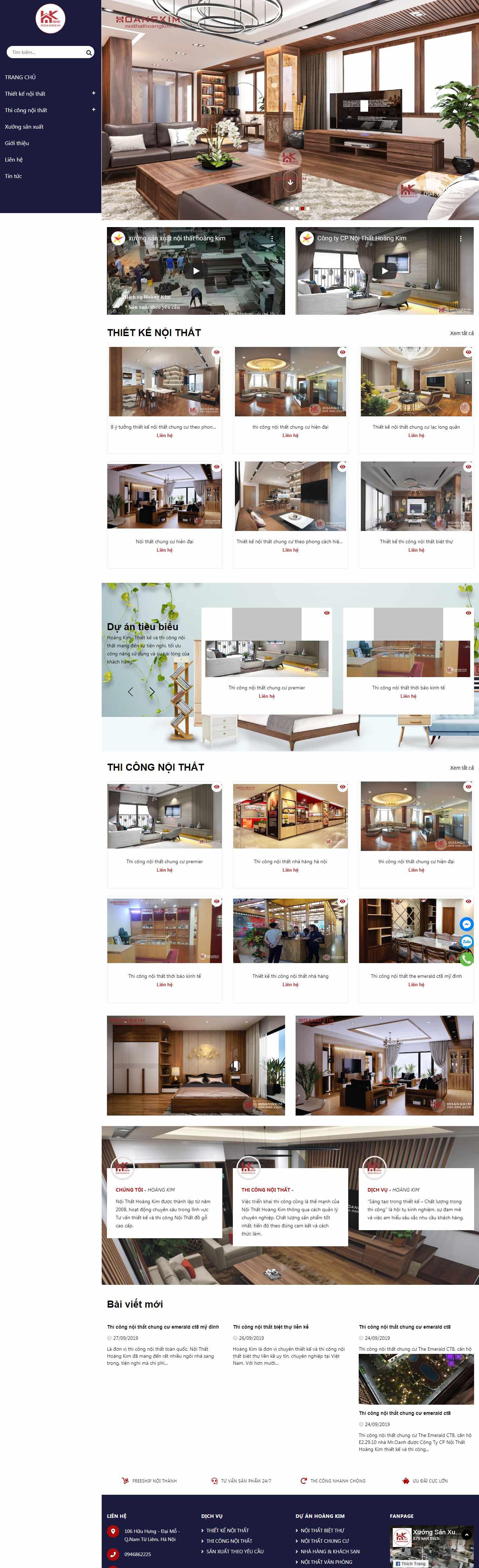 Thiết kế Web hải dương noithathoangkim.vn
