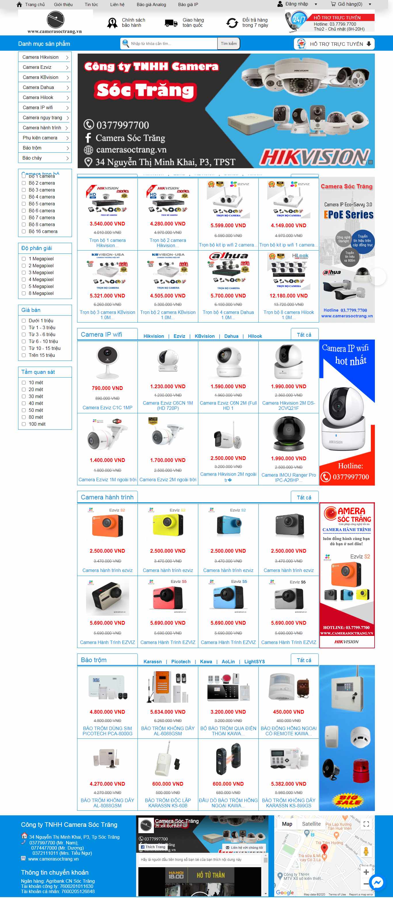 Thiết kế Web hậu giang camerasoctrang.vn