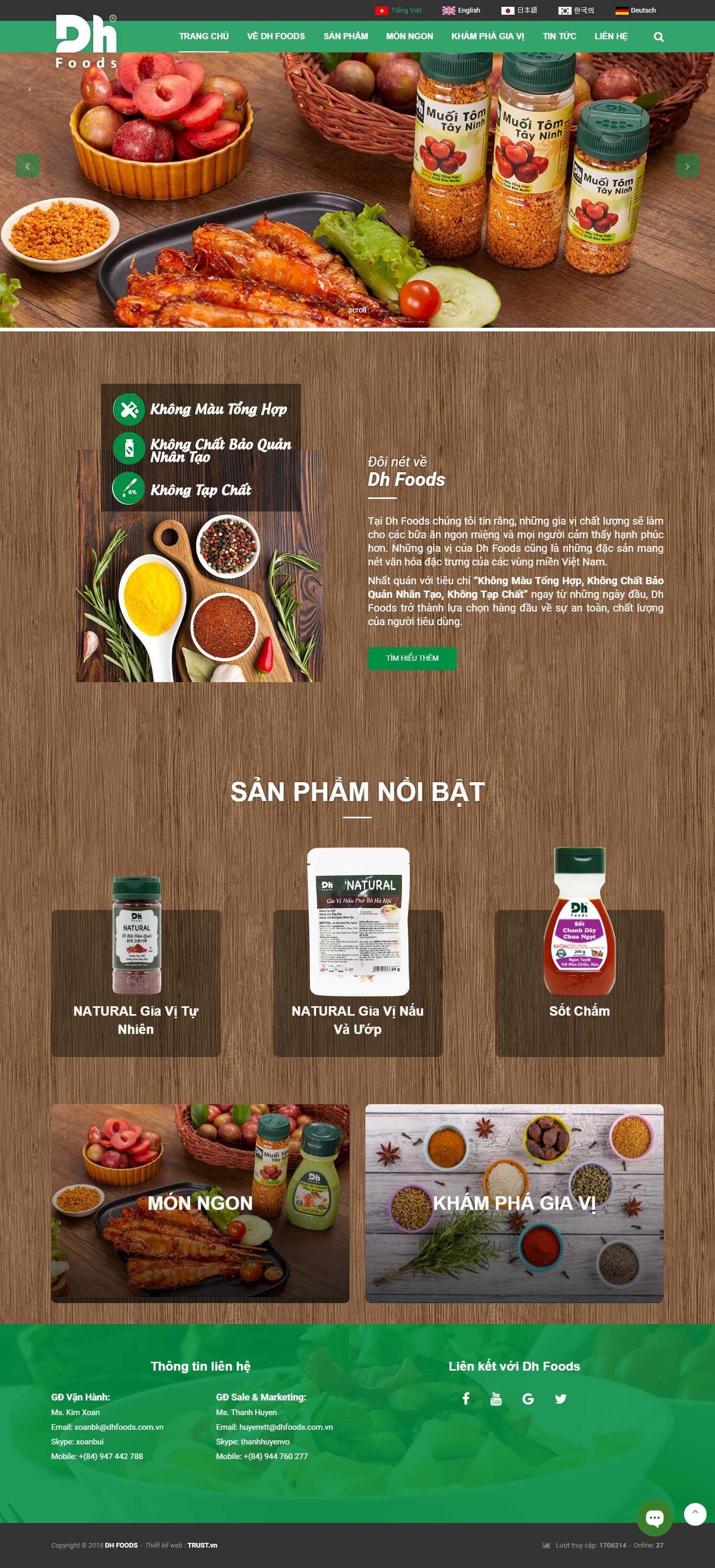Thiết kế Web ninh thuận dhfoods.com.vn