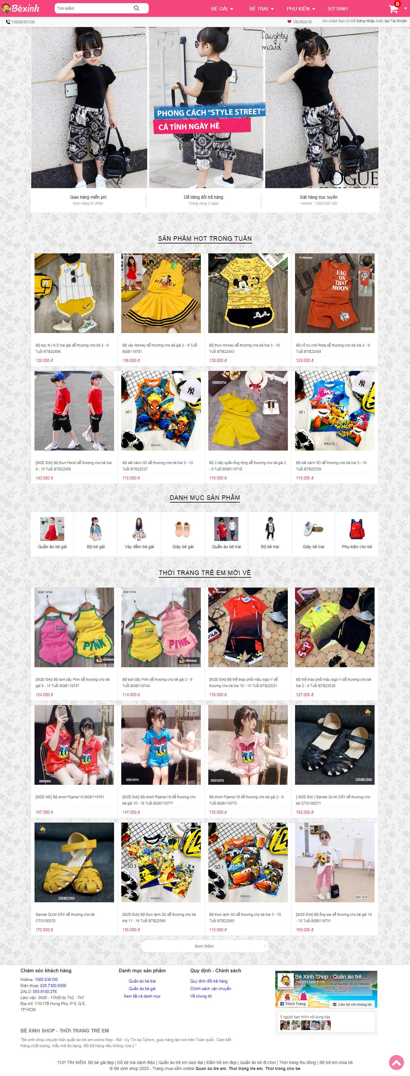 Thiết kế Web tây ninh bexinhshop.vn