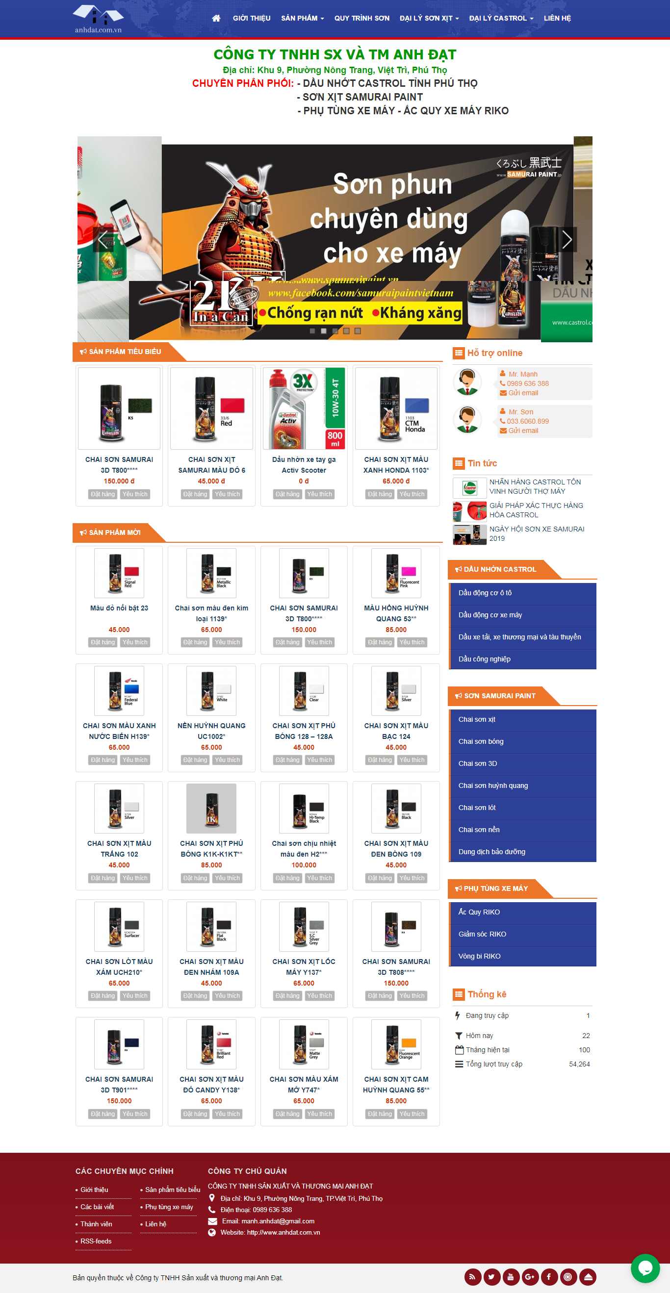 Thiết kế Web đại lý - nhà phân phối anhdat.com.vn