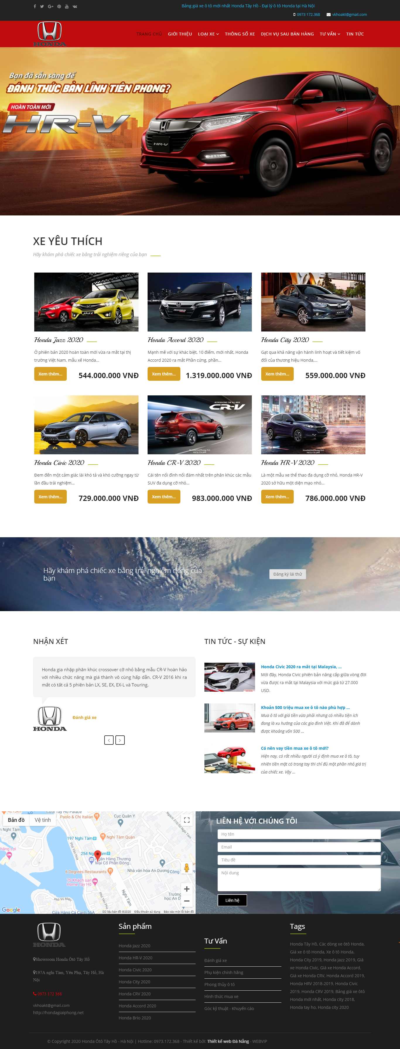 Thiết kế Web đại lý - nhà phân phối hondagiaiphong.net