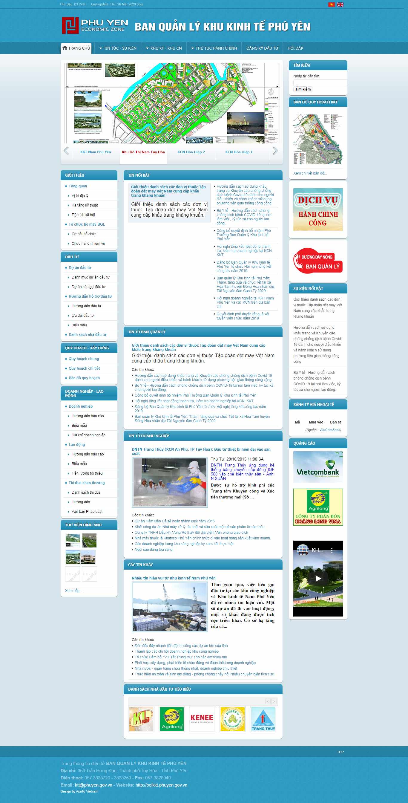 Thiết kế Web đơn vị - ban nghành - tổ chức bqlkkt.phuyen.gov.vn