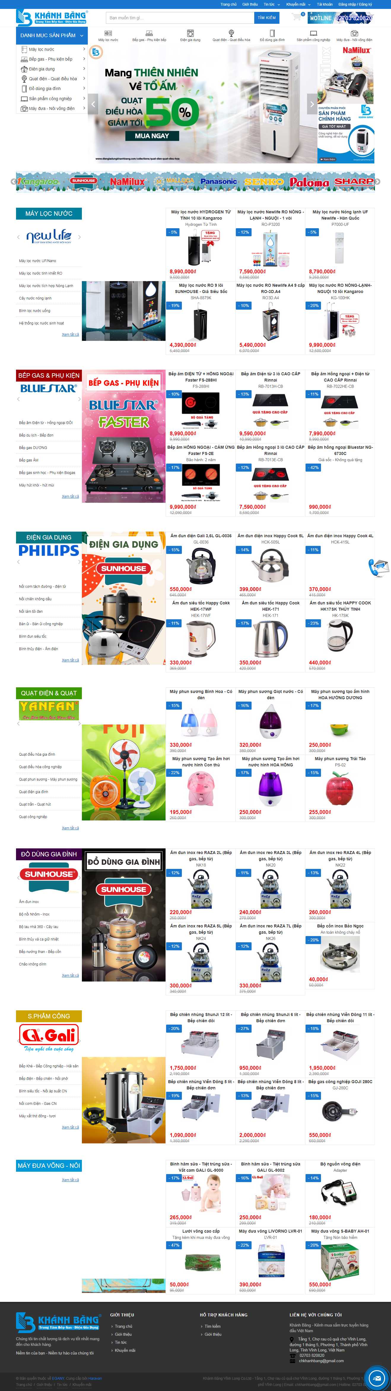 Thiết kế Web điện gia dụng diengiadungkhanhbang.com