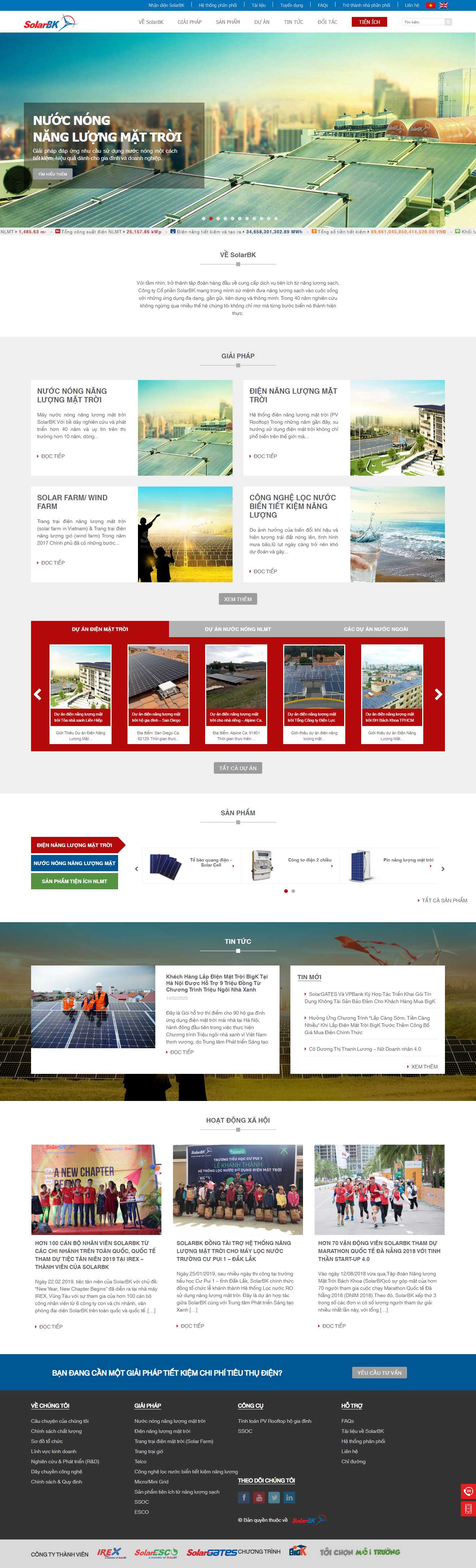 Thiết kế Web điện mặt trời solarbk.vn