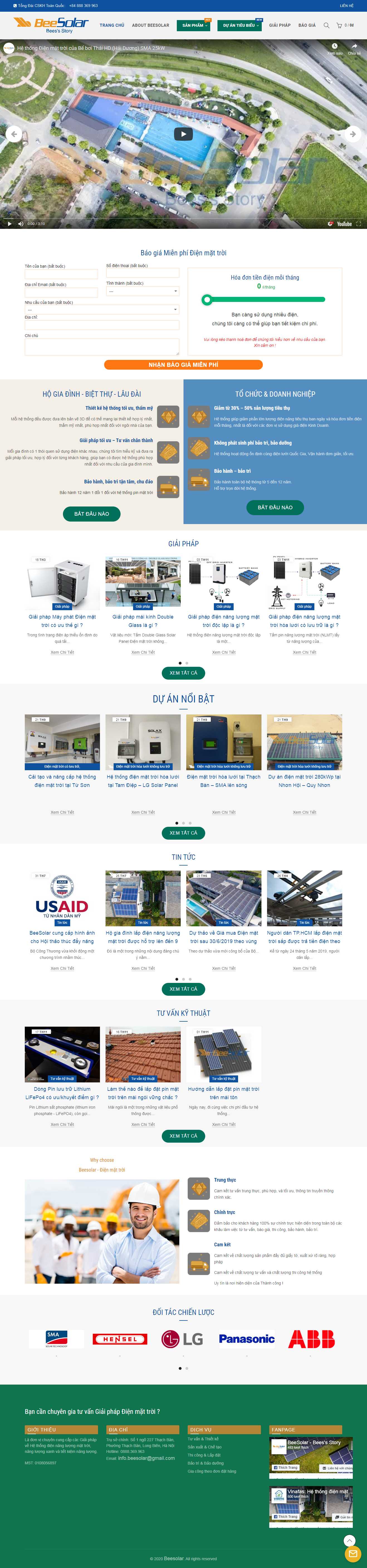 Thiết kế Web điện mặt trời beesolar.vn