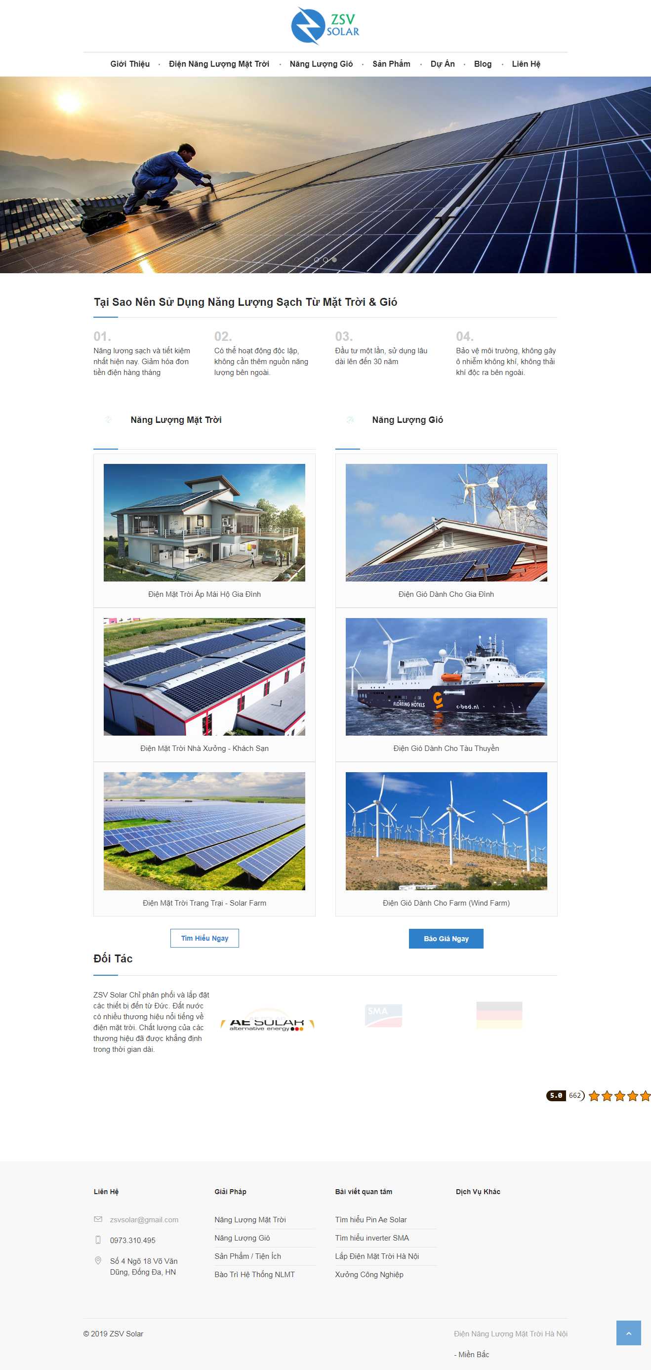 Thiết kế Web điện mặt trời zsvsolar.com