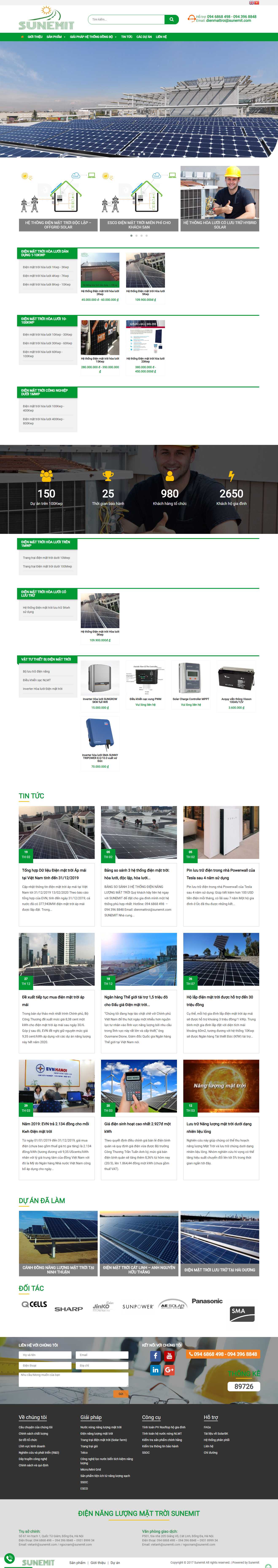 Thiết kế Web điện mặt trời sunemit.com