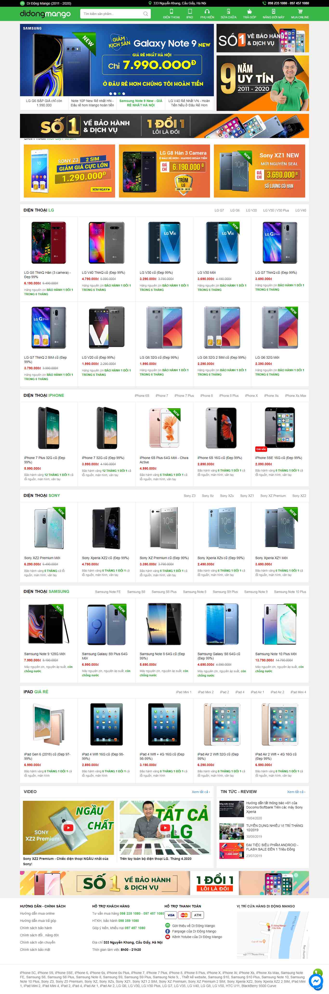 Thiết kế Web điện thoại didongmango.com