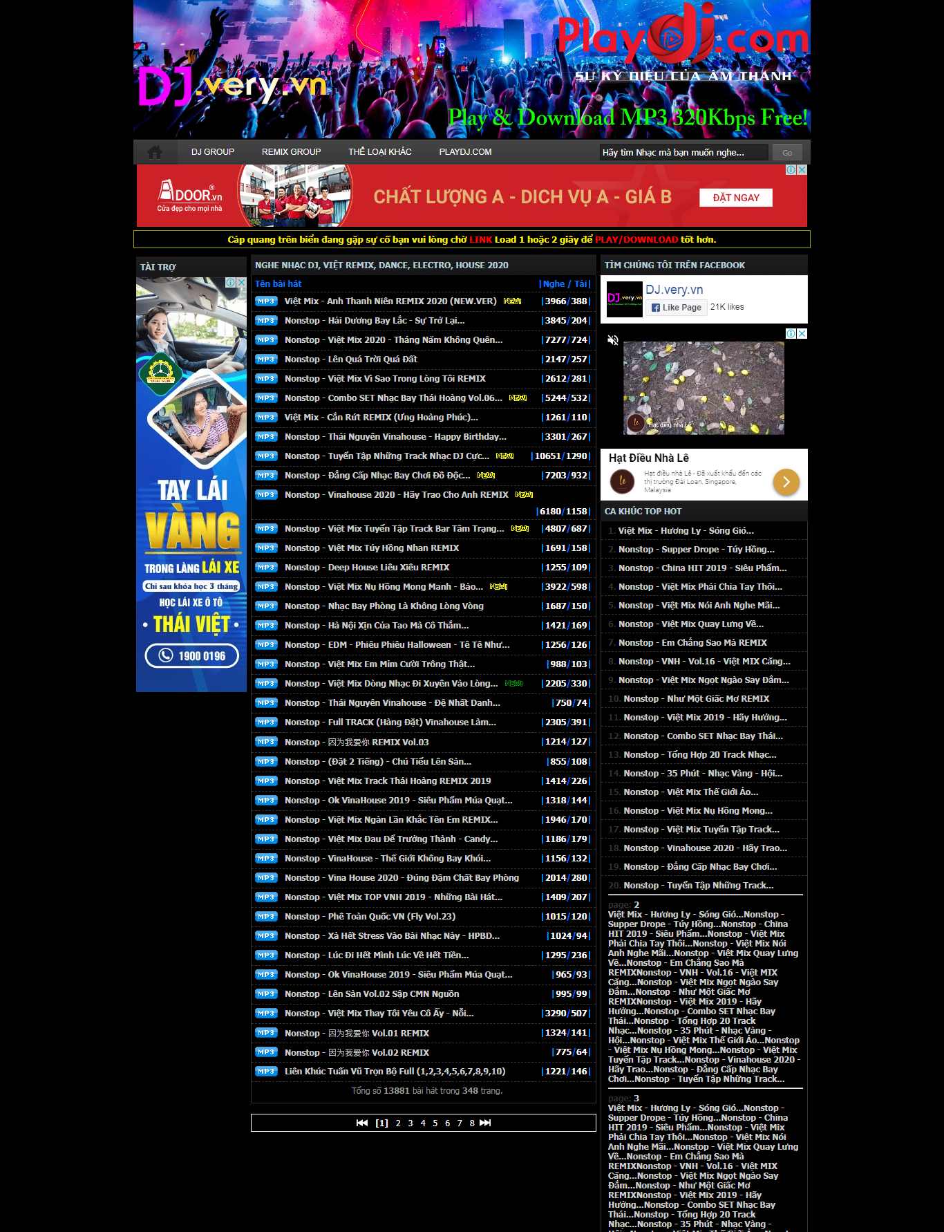 Thiết kế Web âm nhạc dj.very.vn