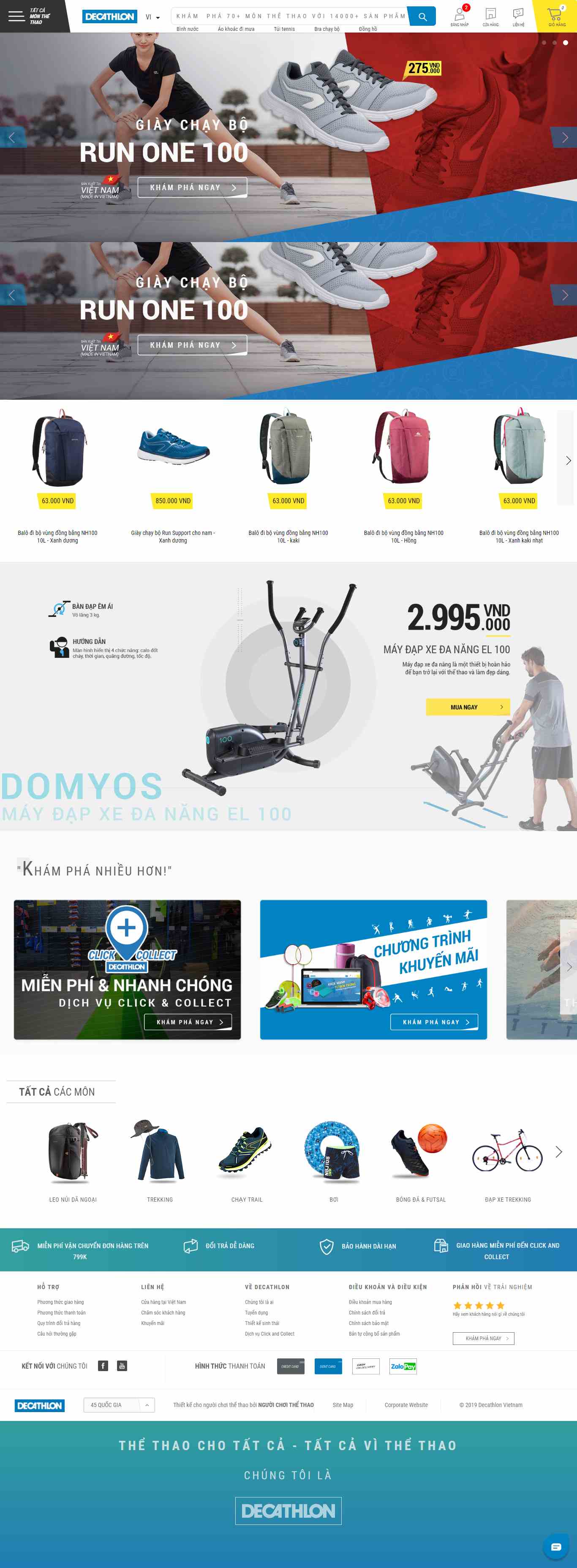 Thiết kế Web bán đồ thể thao decathlon.vn