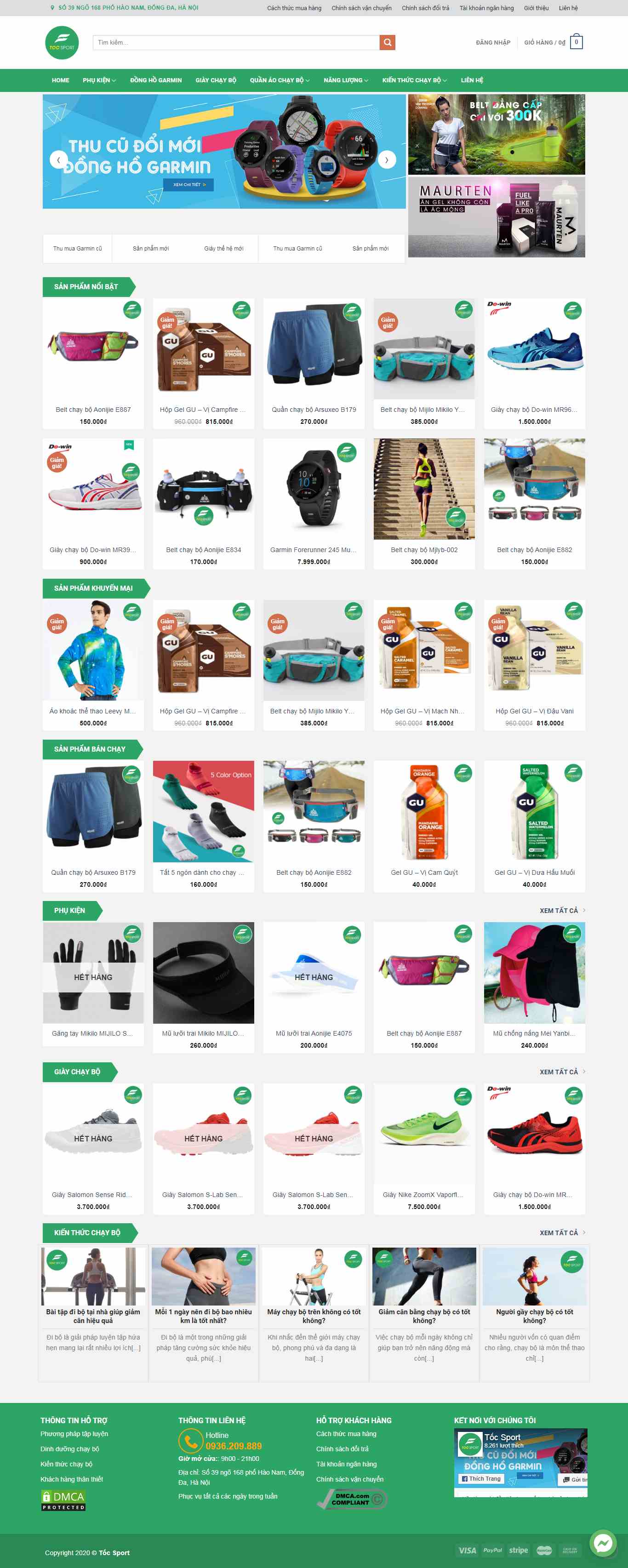 Thiết kế Web bán đồ thể thao tocsport.com