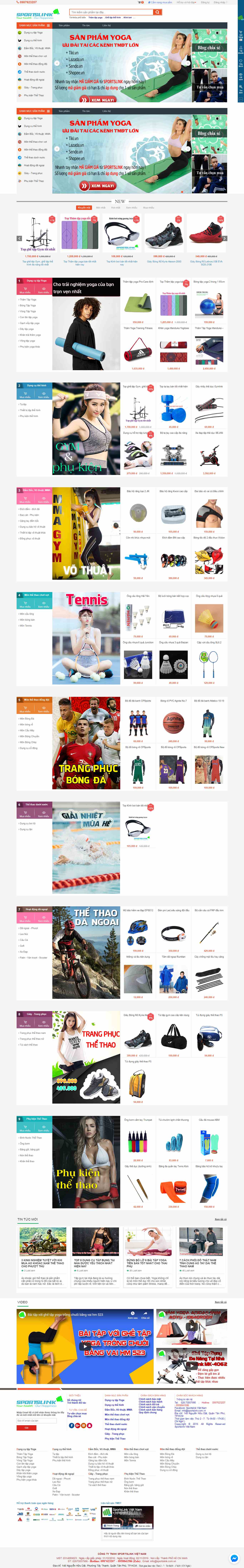 Thiết kế Web bán đồ thể thao sportslink.vn
