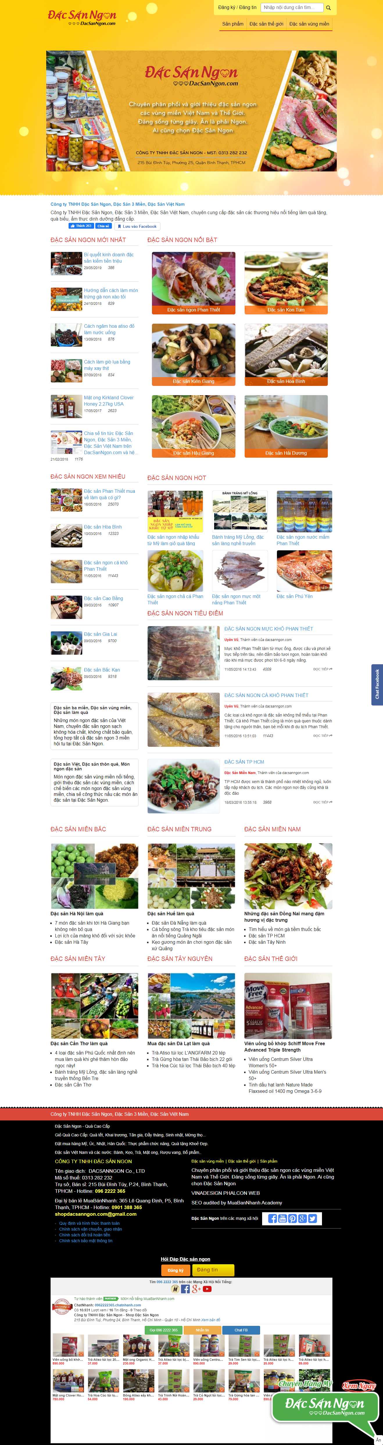 Thiết kế Web bán đặc sản dacsanngon.com