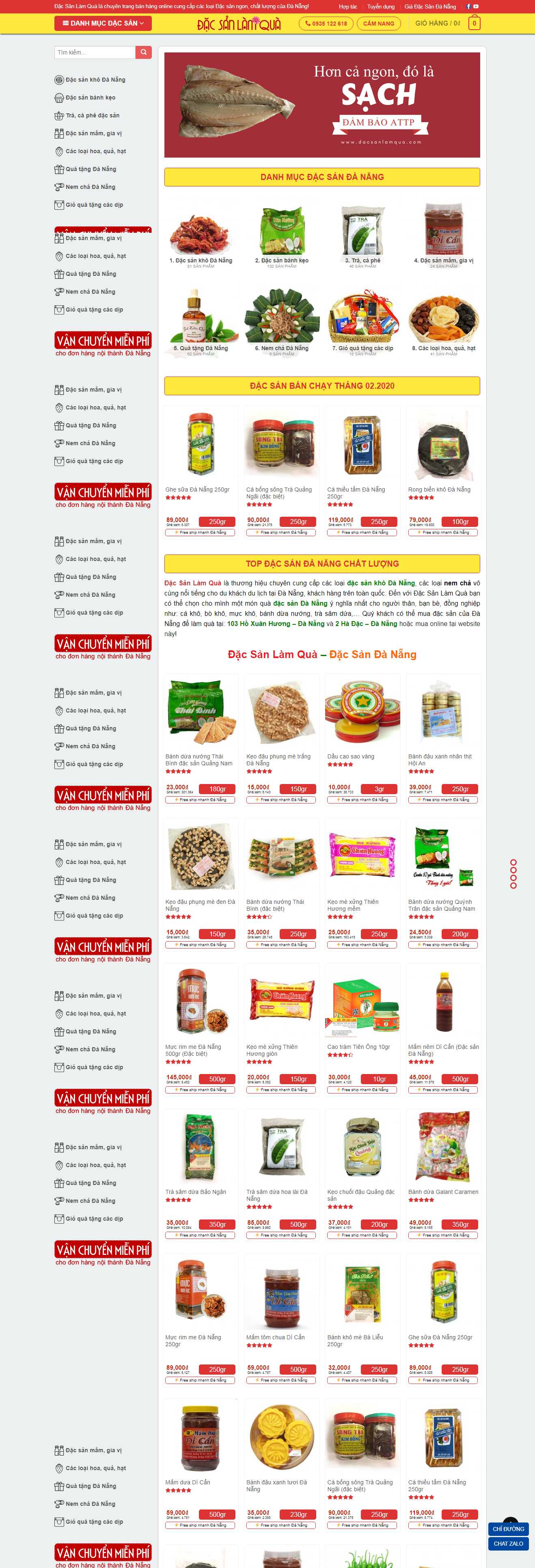 Thiết kế Web bán đặc sản dacsanlamqua.com