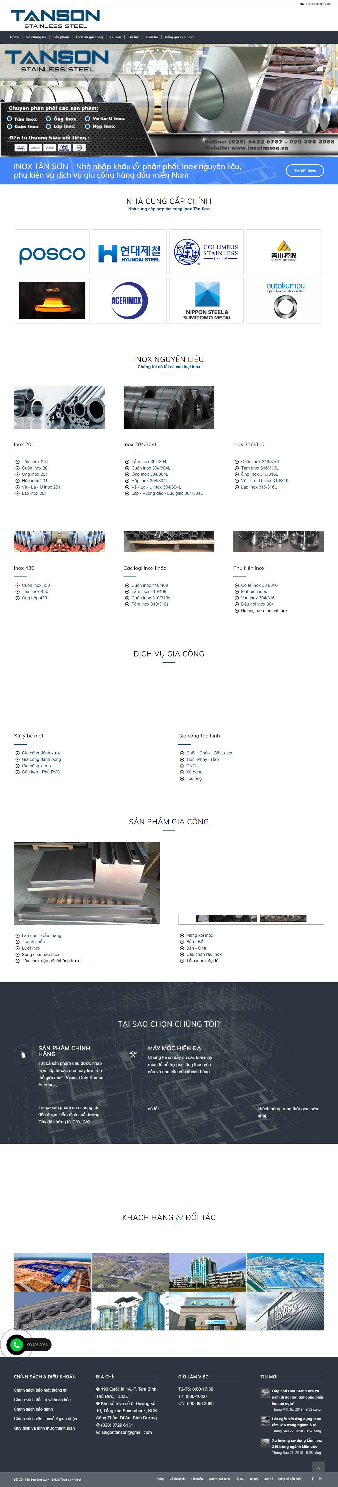 Thiết kế Web bán inox inoxtanson.vn