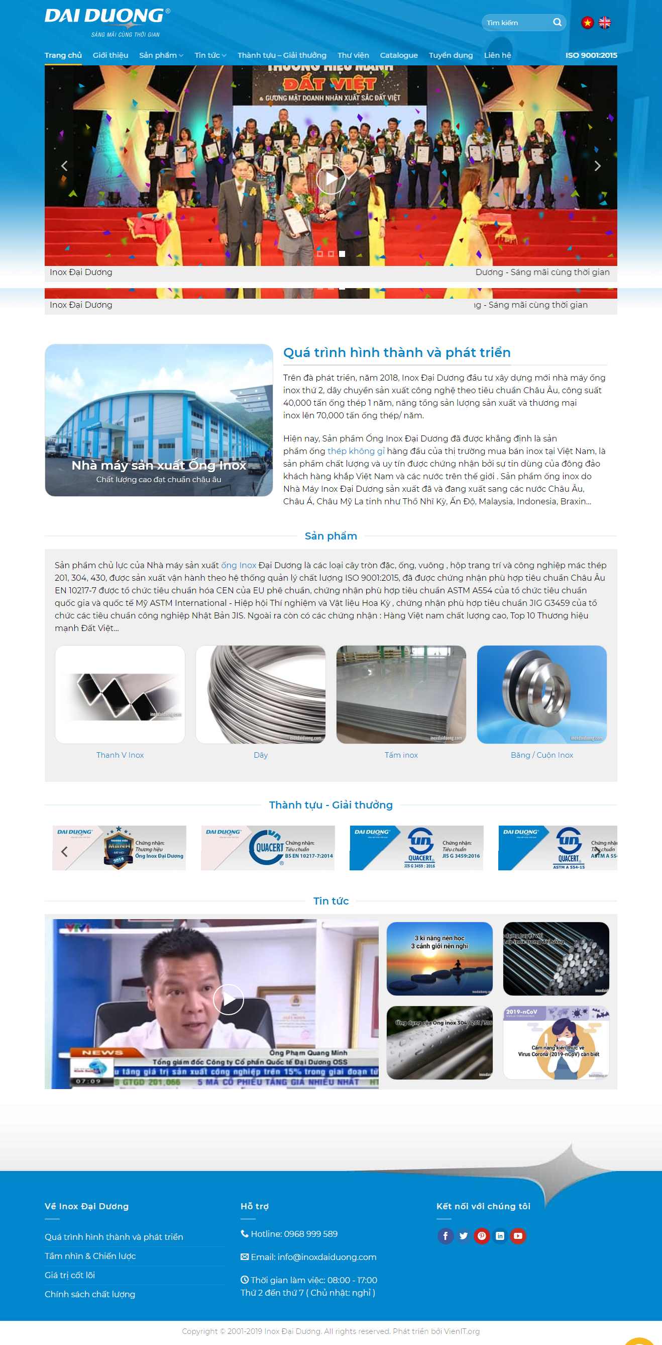 Thiết kế Web bán inox inoxdaiduong.com